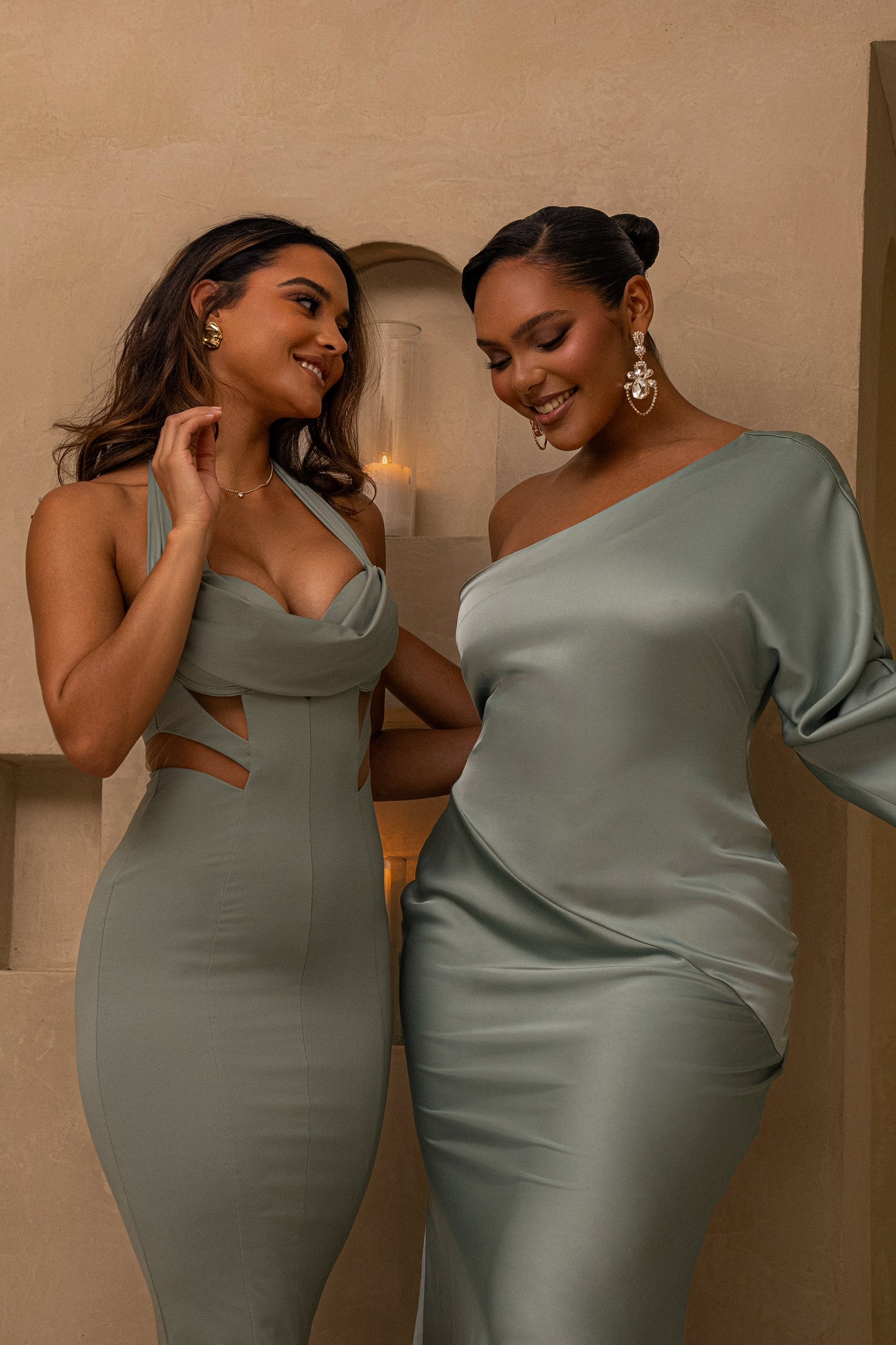 Sage Femme Drape Maxi Dress