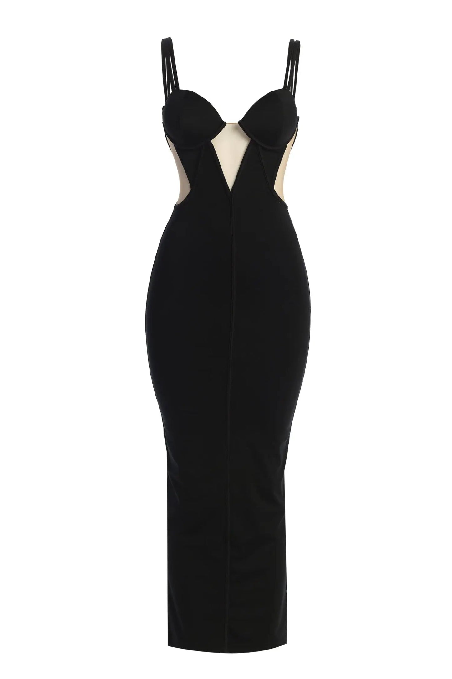 Black Enchantment Bustier Maxi Dress