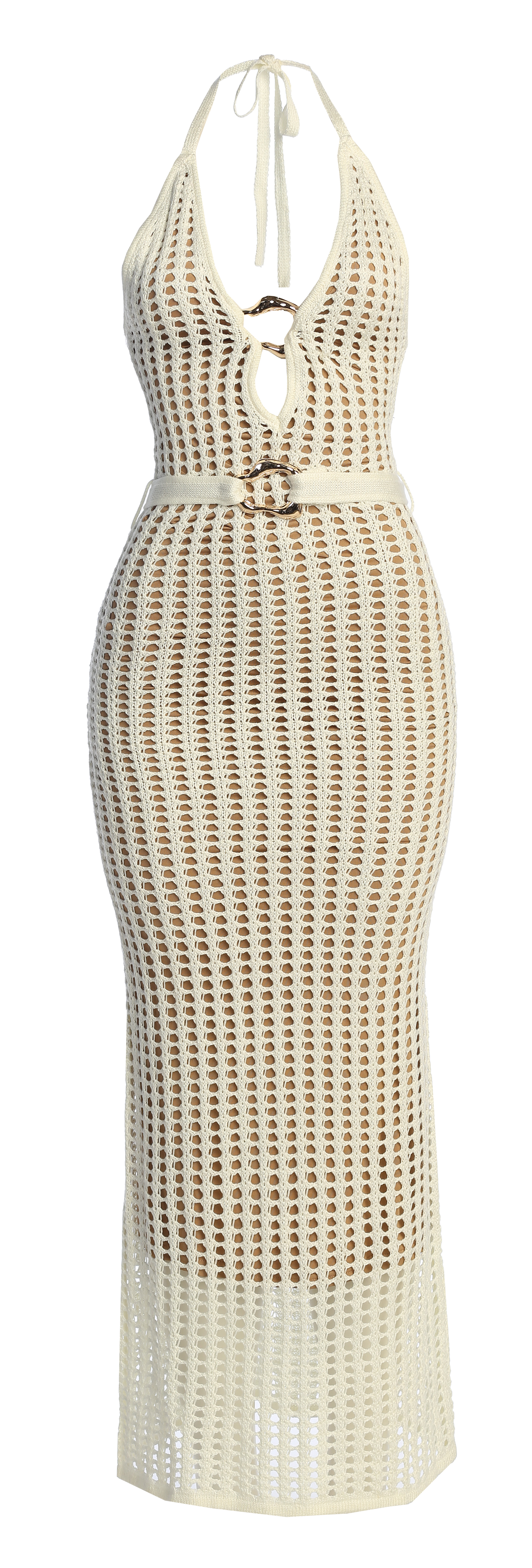 Ivory Oceanic Dream Crochet Maxi Dress