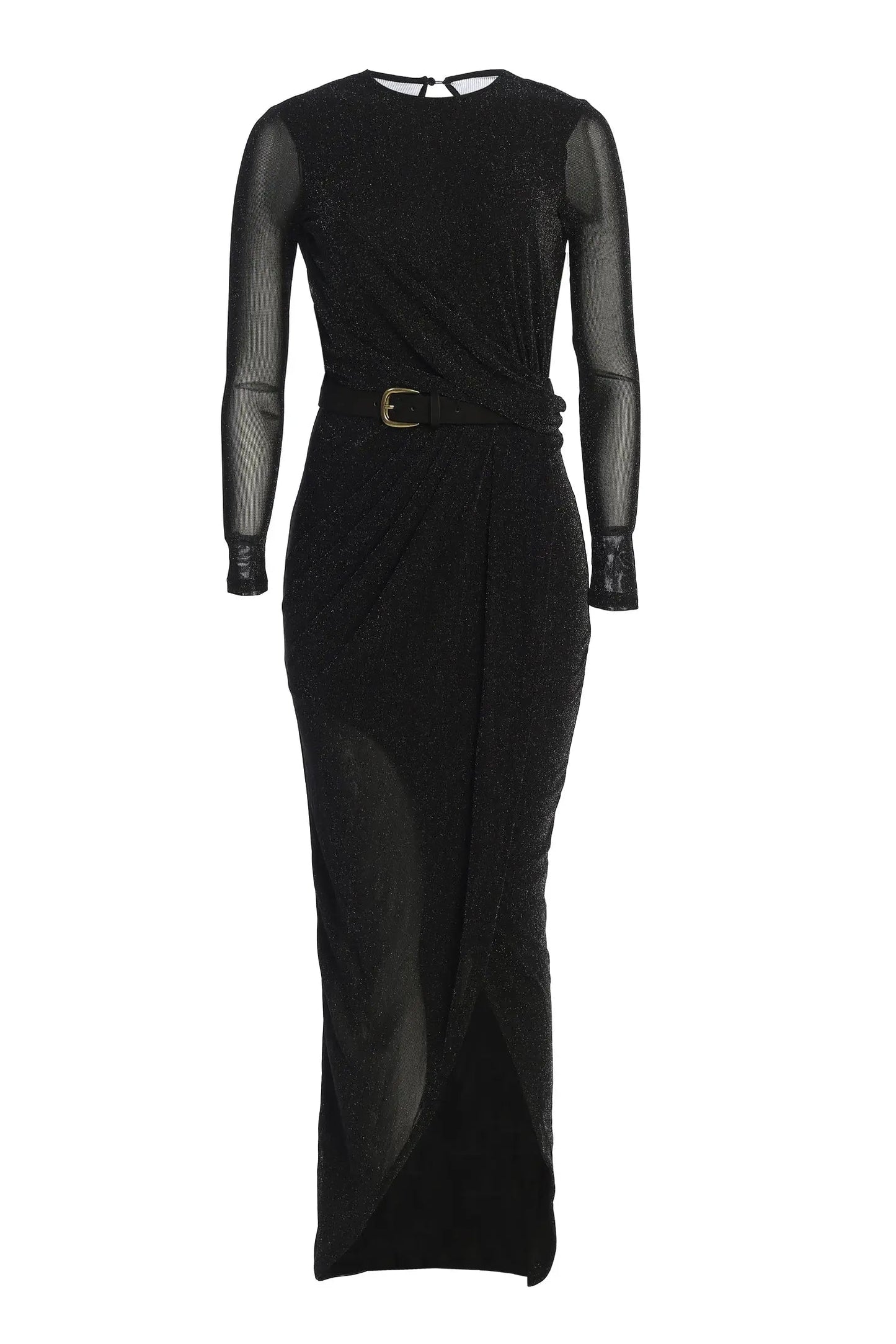 Black Araceli Gathered Maxi Dress