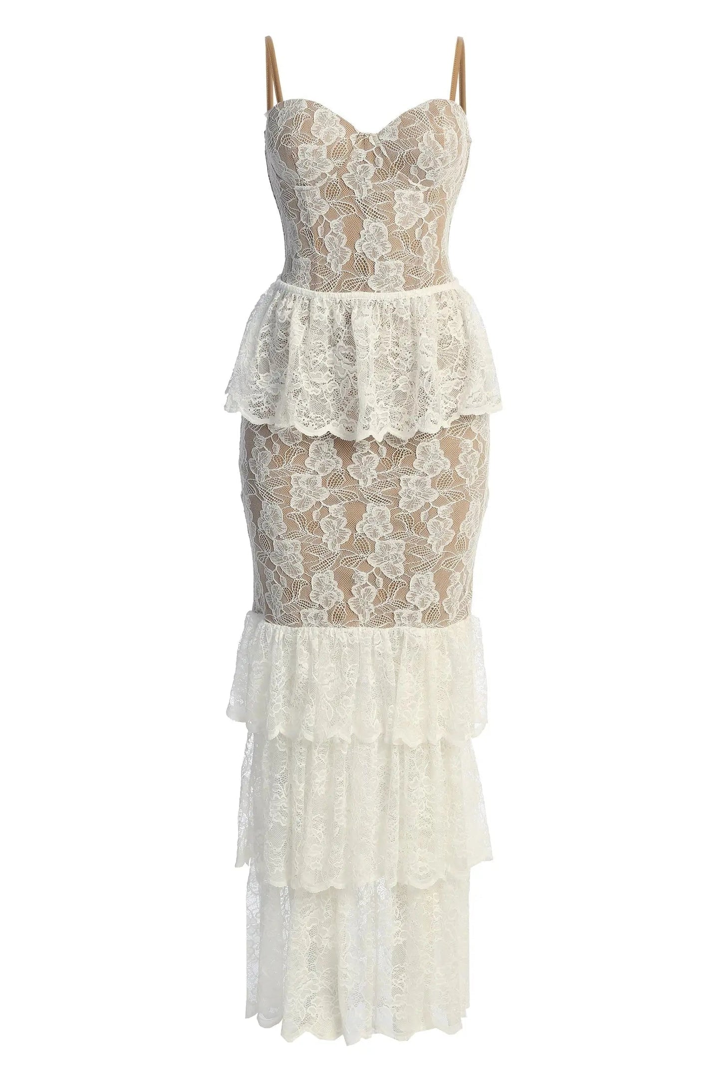 Ivory Fairytale Ending Lace Maxi Dress