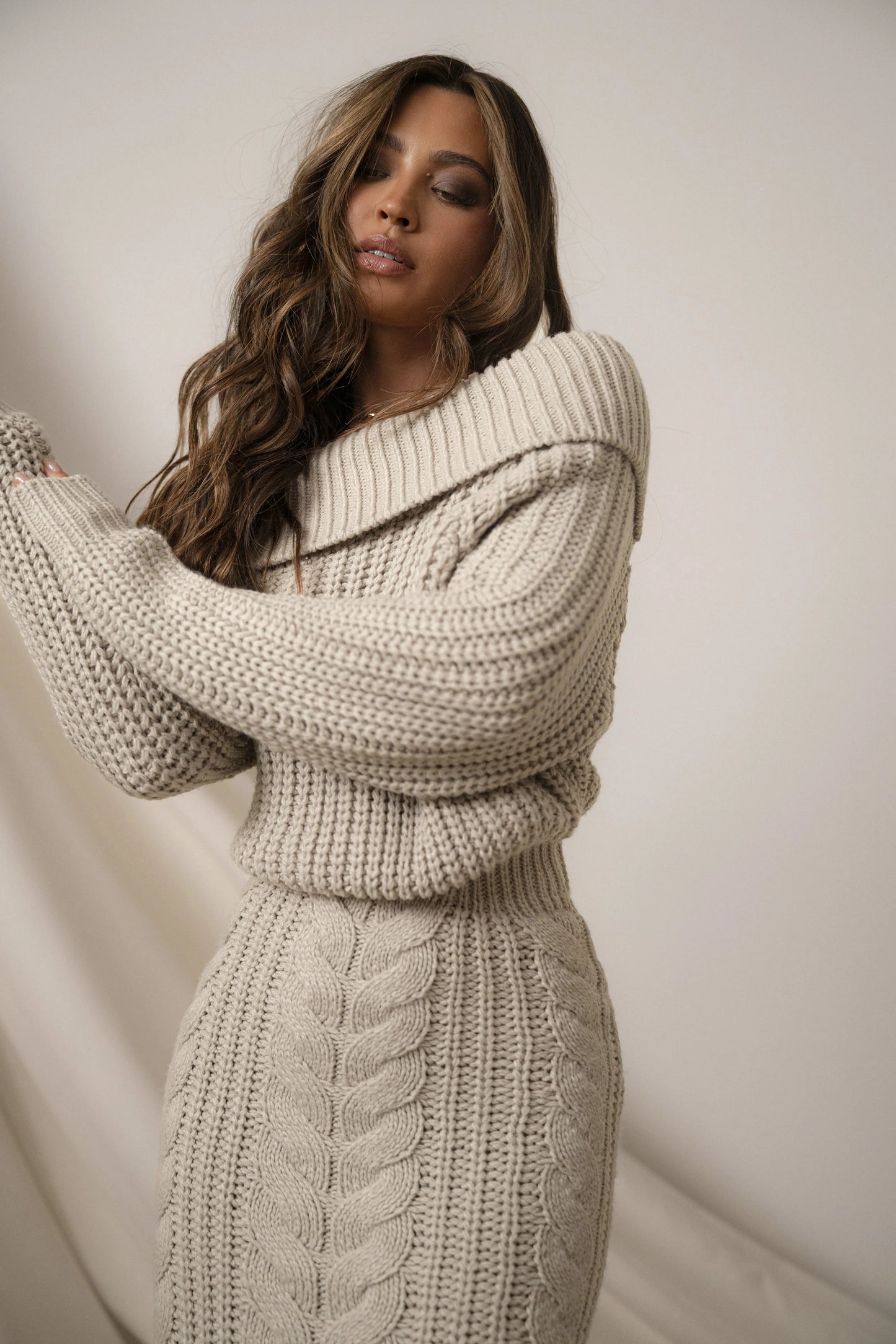 Stone Monette Cable Knit Dress