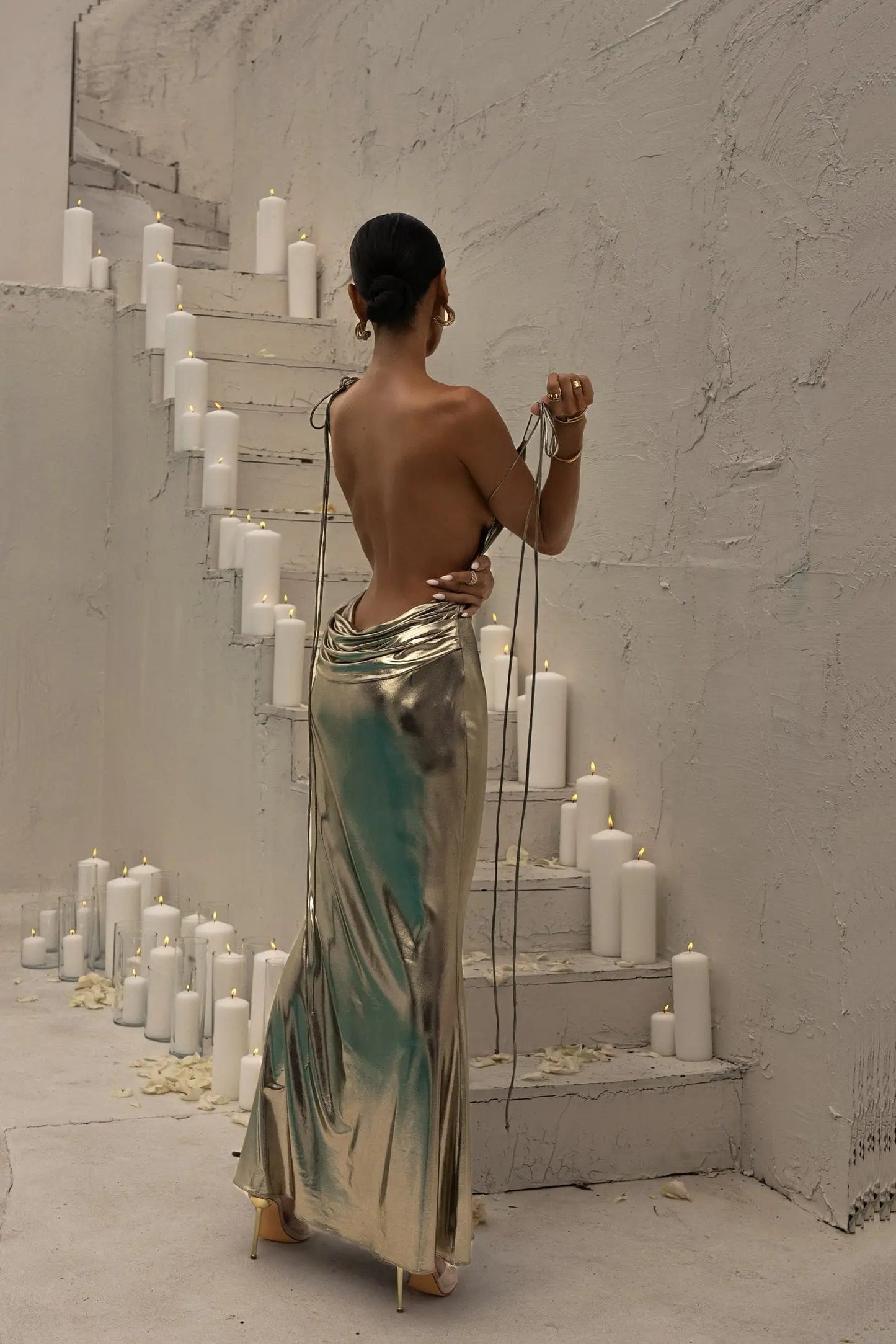 Light Gold Heart of Gold Maxi Dress
