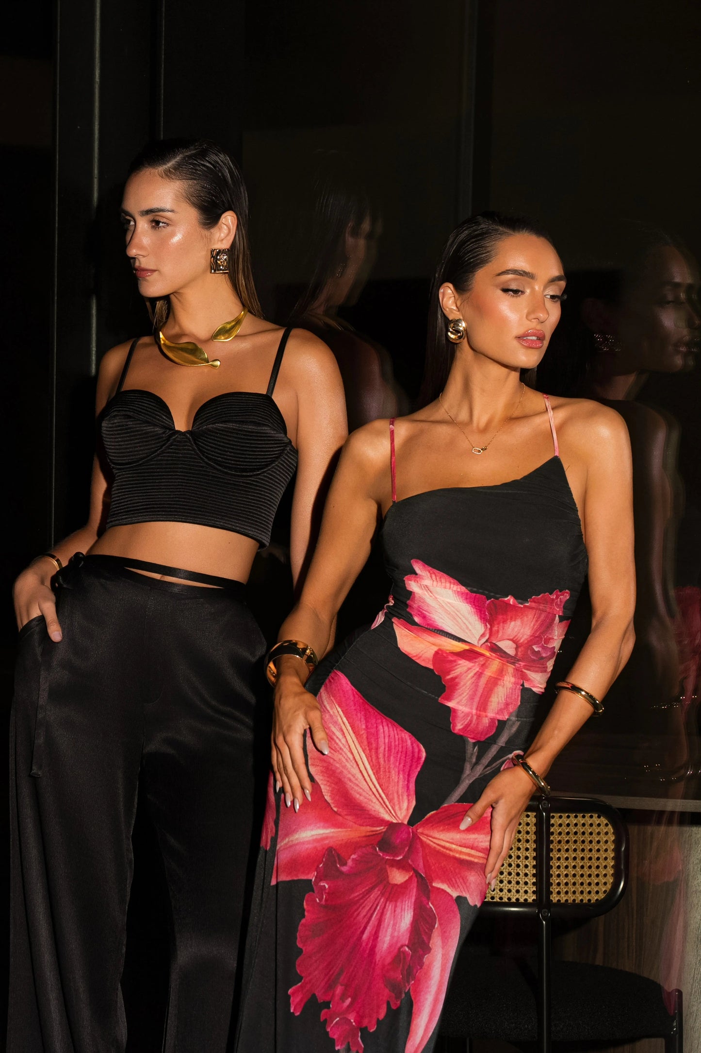 Black Floral Fleur De Lune Maxi Dress