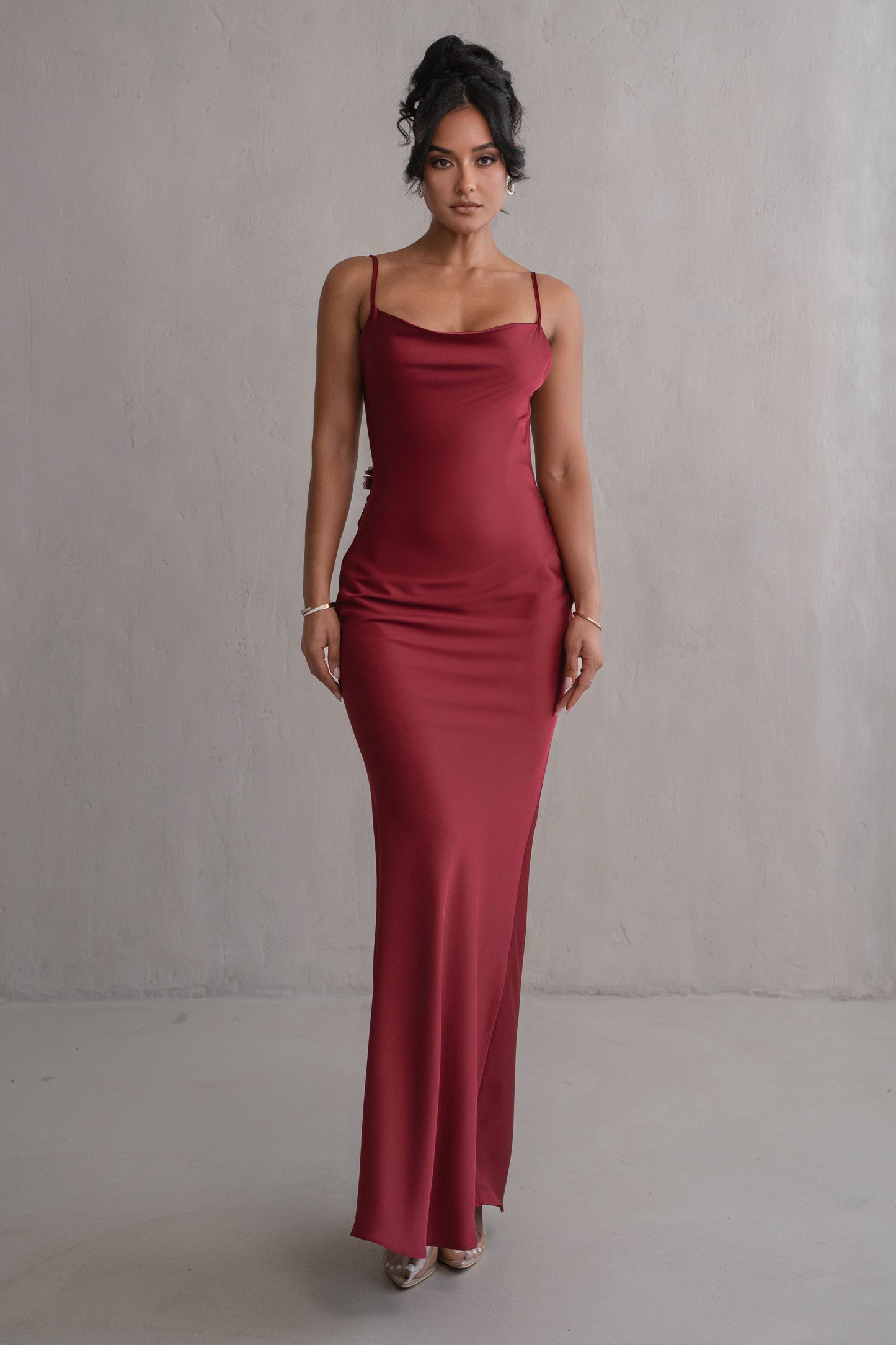 PRE-ORDER Red Down The Aisle Satin Gown