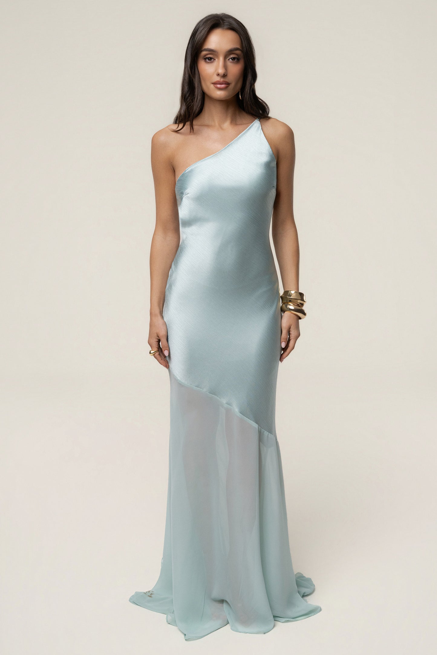 Blue Olivia  One Shoulder Maxi Dress