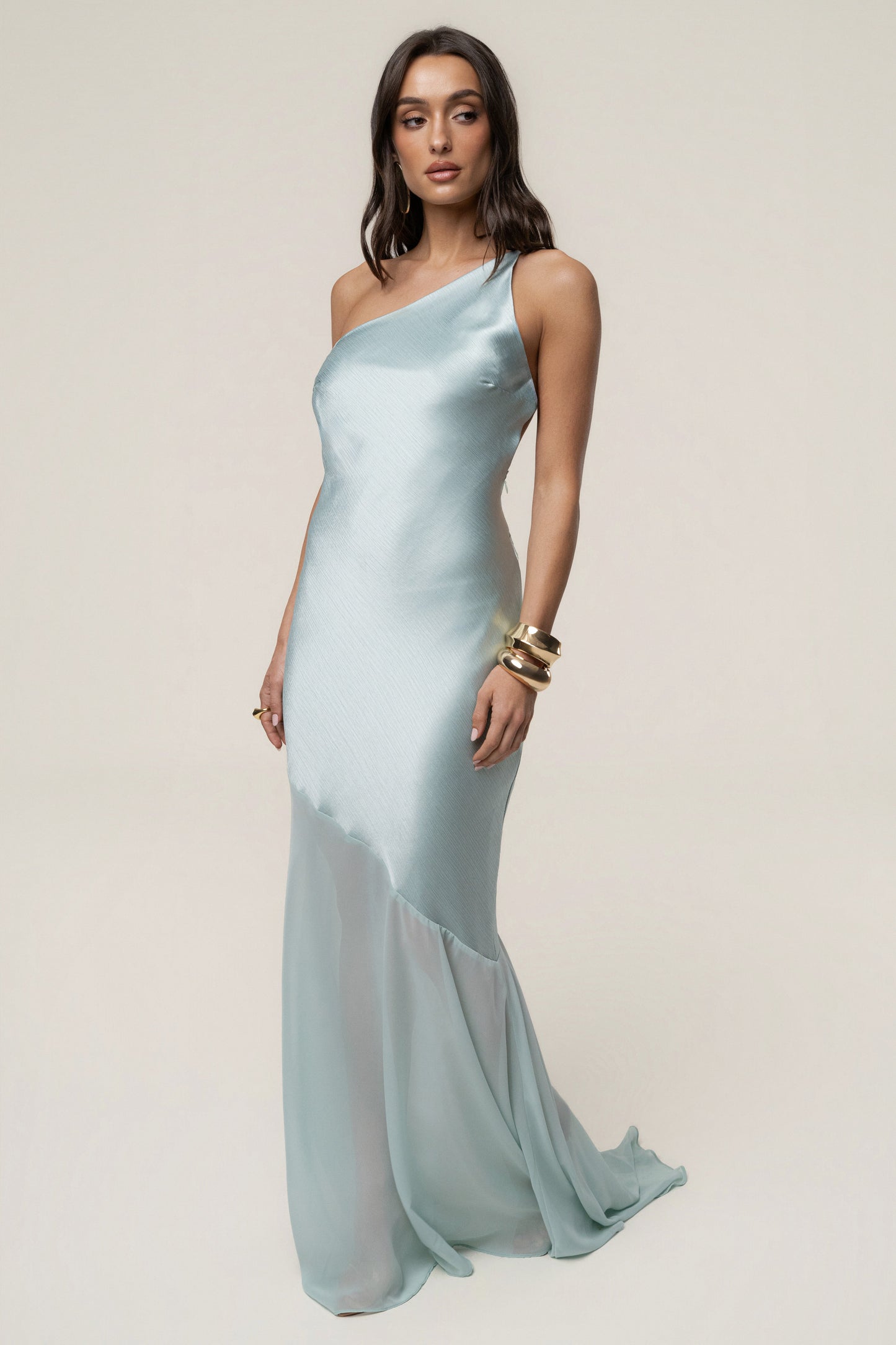 Blue Olivia  One Shoulder Maxi Dress