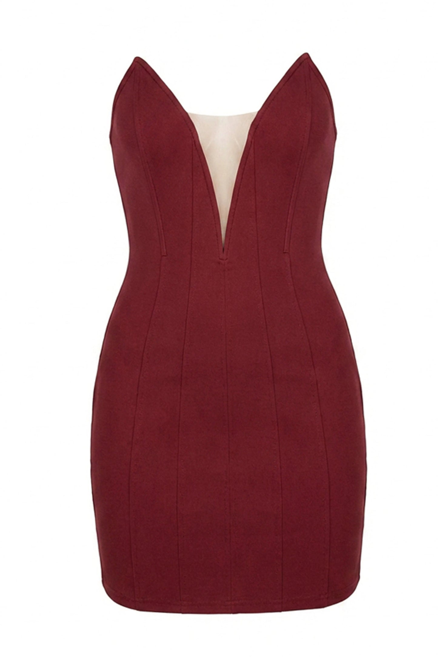 Burgundy Gilded Radiance Mini Dress