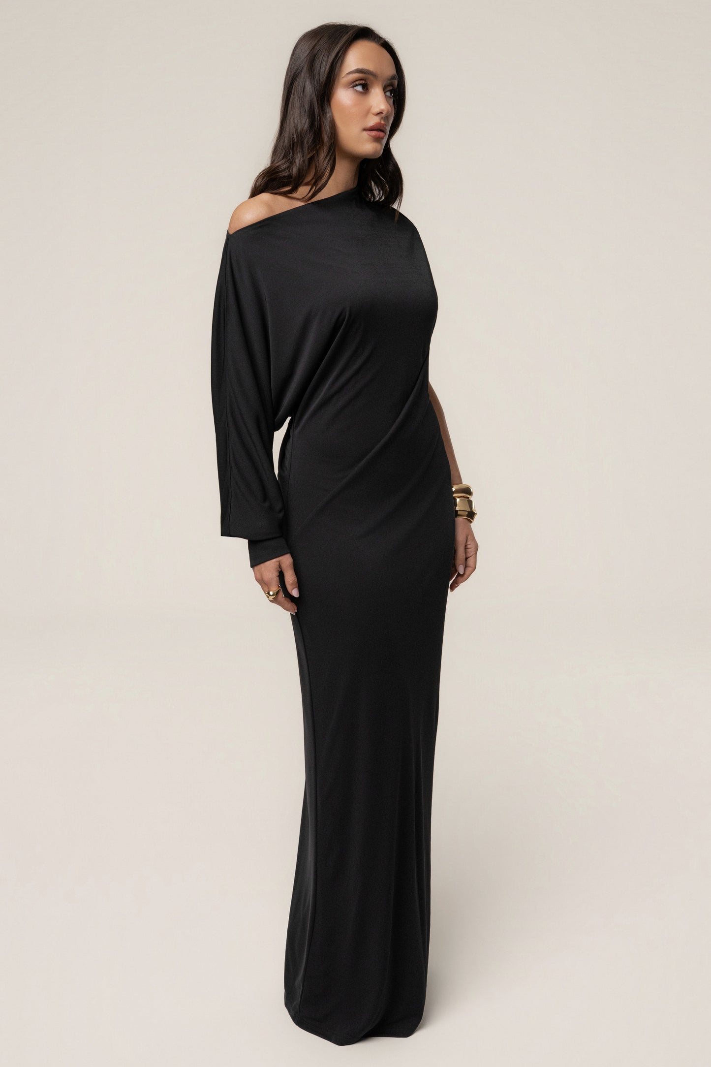 Black Winter Jewel Maxi Dress