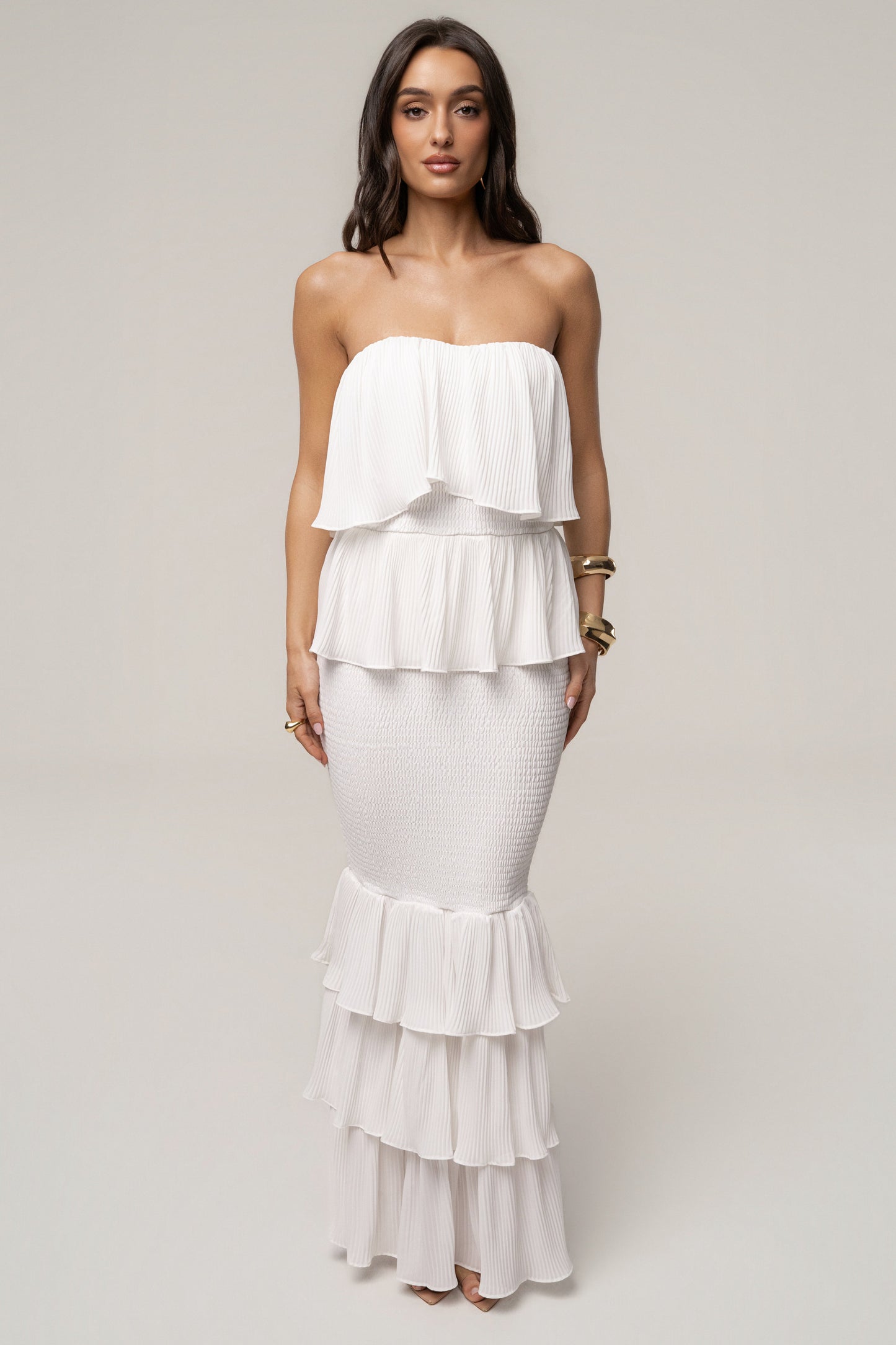 Ivory Casa Blanca Ruffle Dress