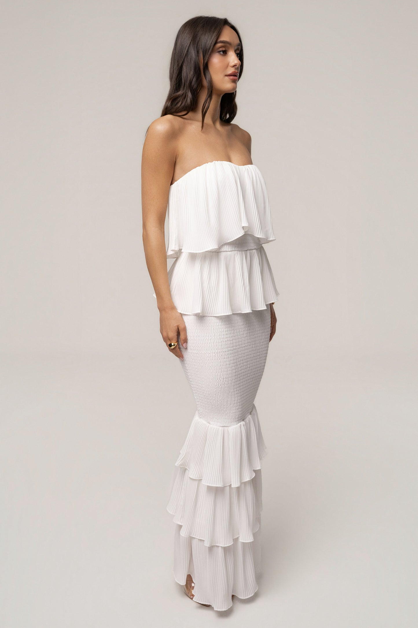 Ivory Casa Blanca Ruffle Dress