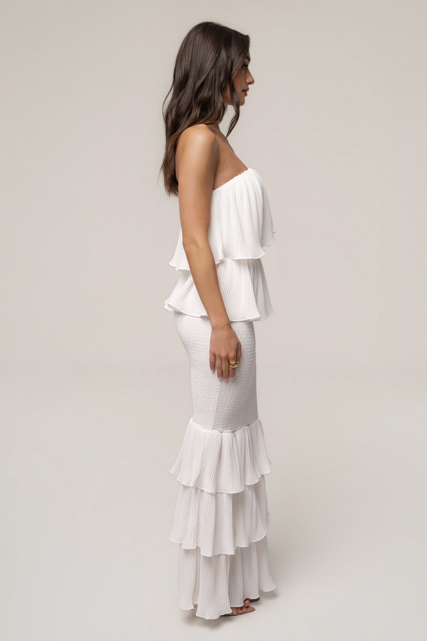Ivory Casa Blanca Ruffle Dress