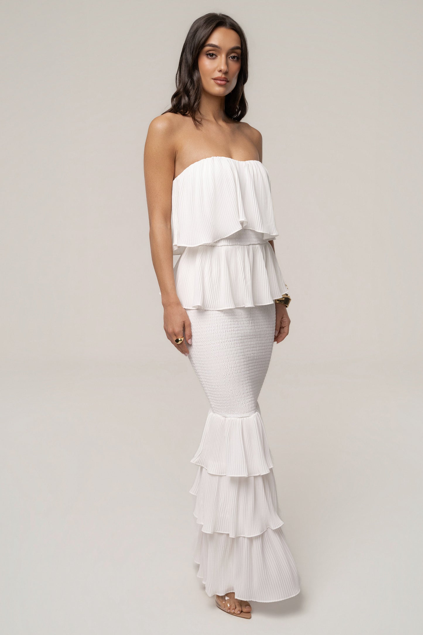 Ivory Casa Blanca Ruffle Dress