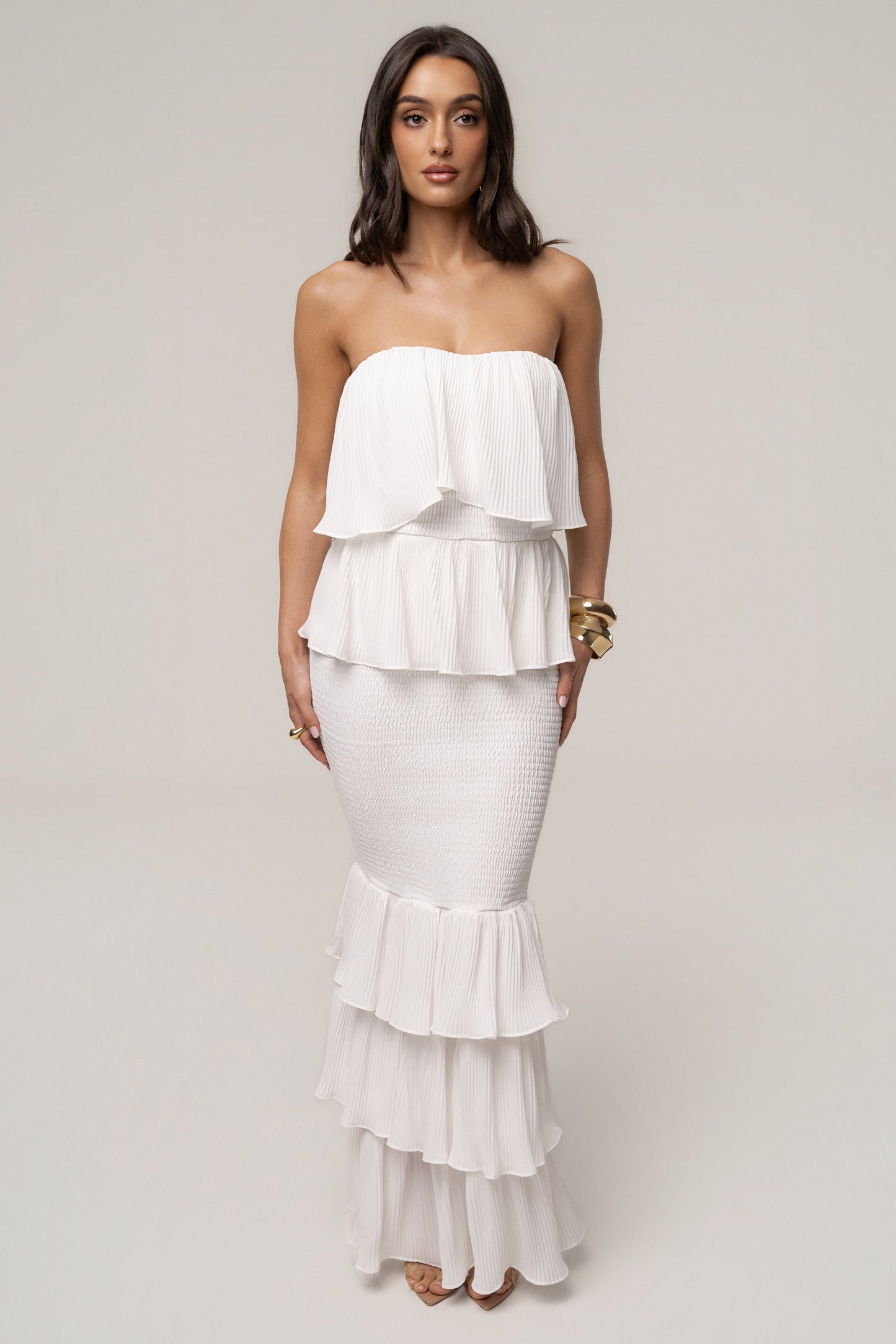 Ivory Casa Blanca Ruffle Dress