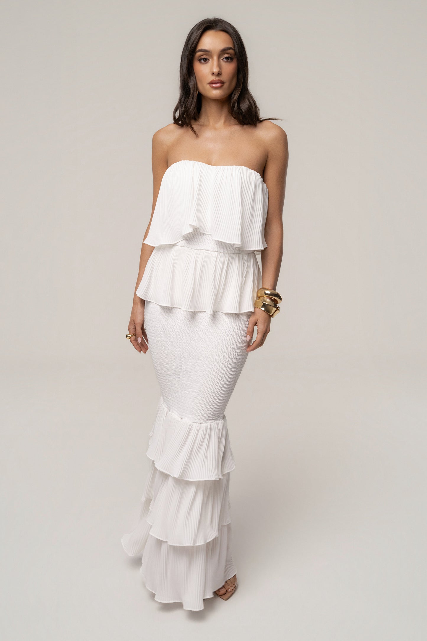 Ivory Casa Blanca Ruffle Dress