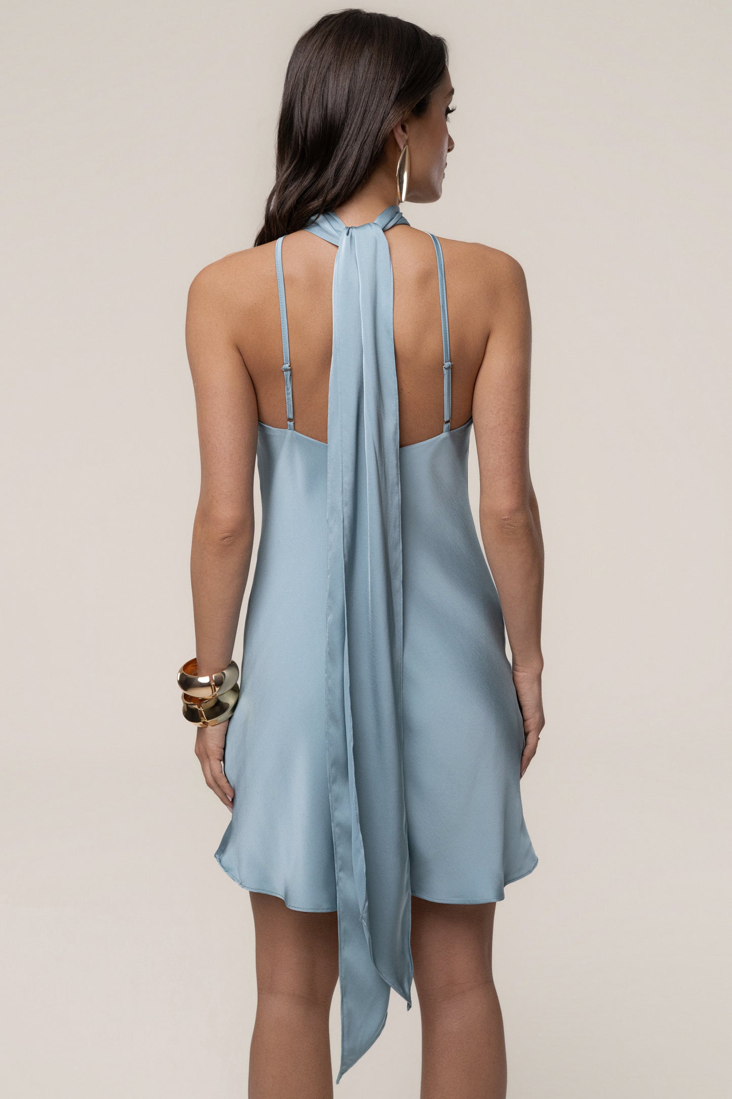 Blue Jasmine Drape Mini Dress
