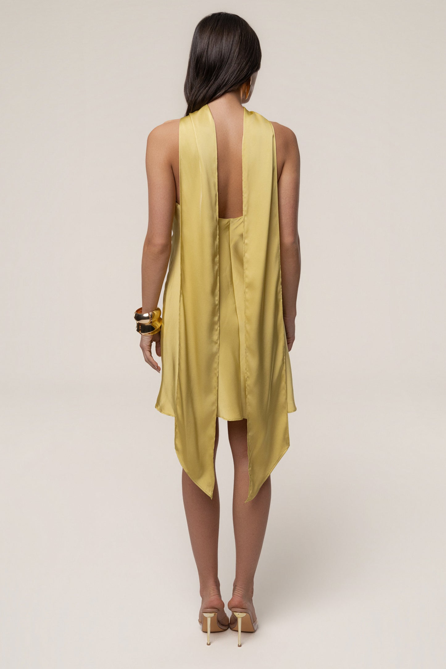 Yellow Jasmine Drape Mini Dress