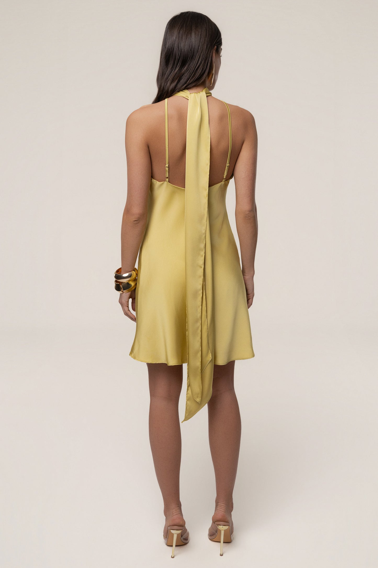 Yellow Jasmine Drape Mini Dress