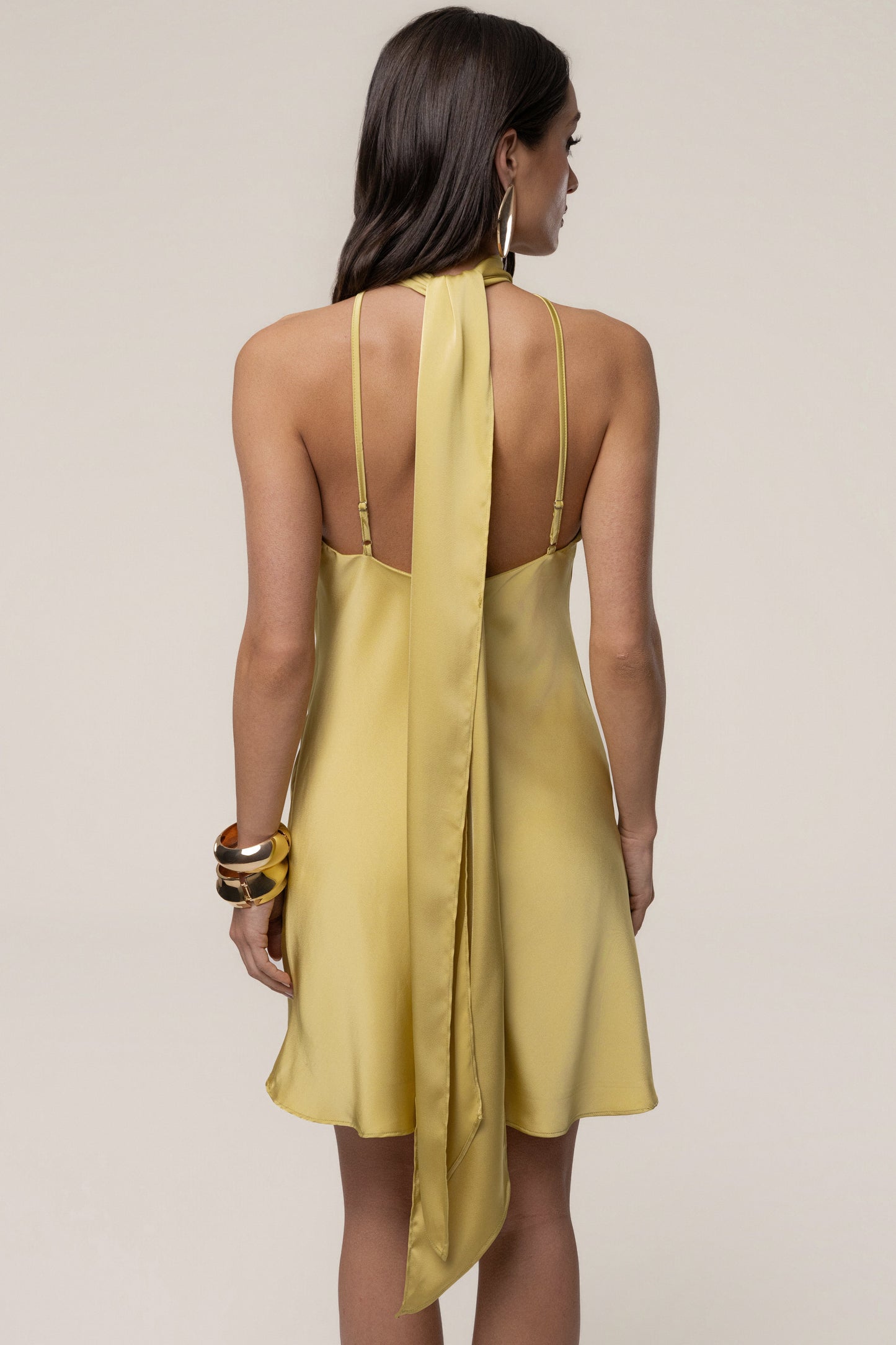 Yellow Jasmine Drape Mini Dress