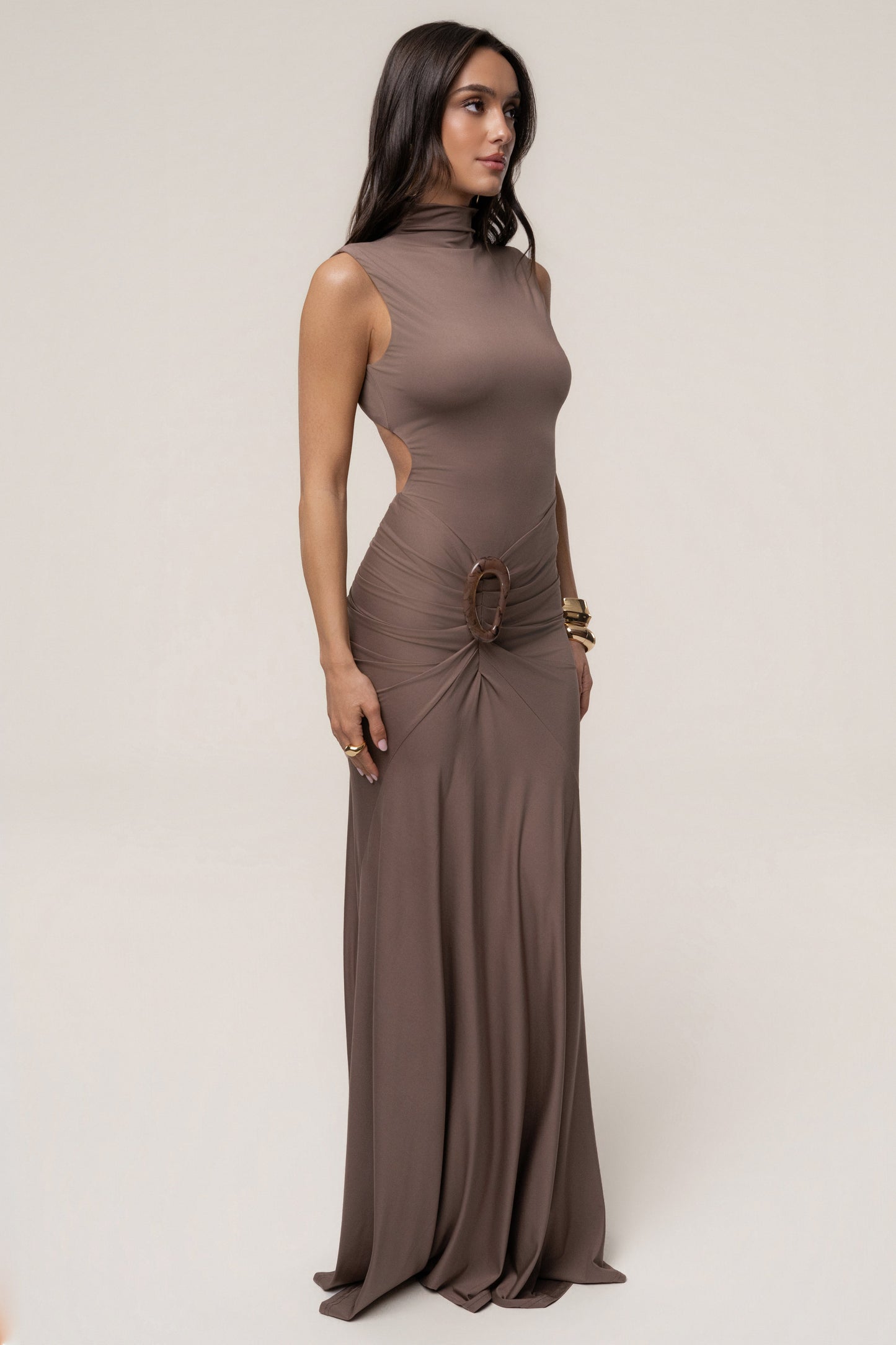 Mocha Kora Sleeveless Maxi Dress