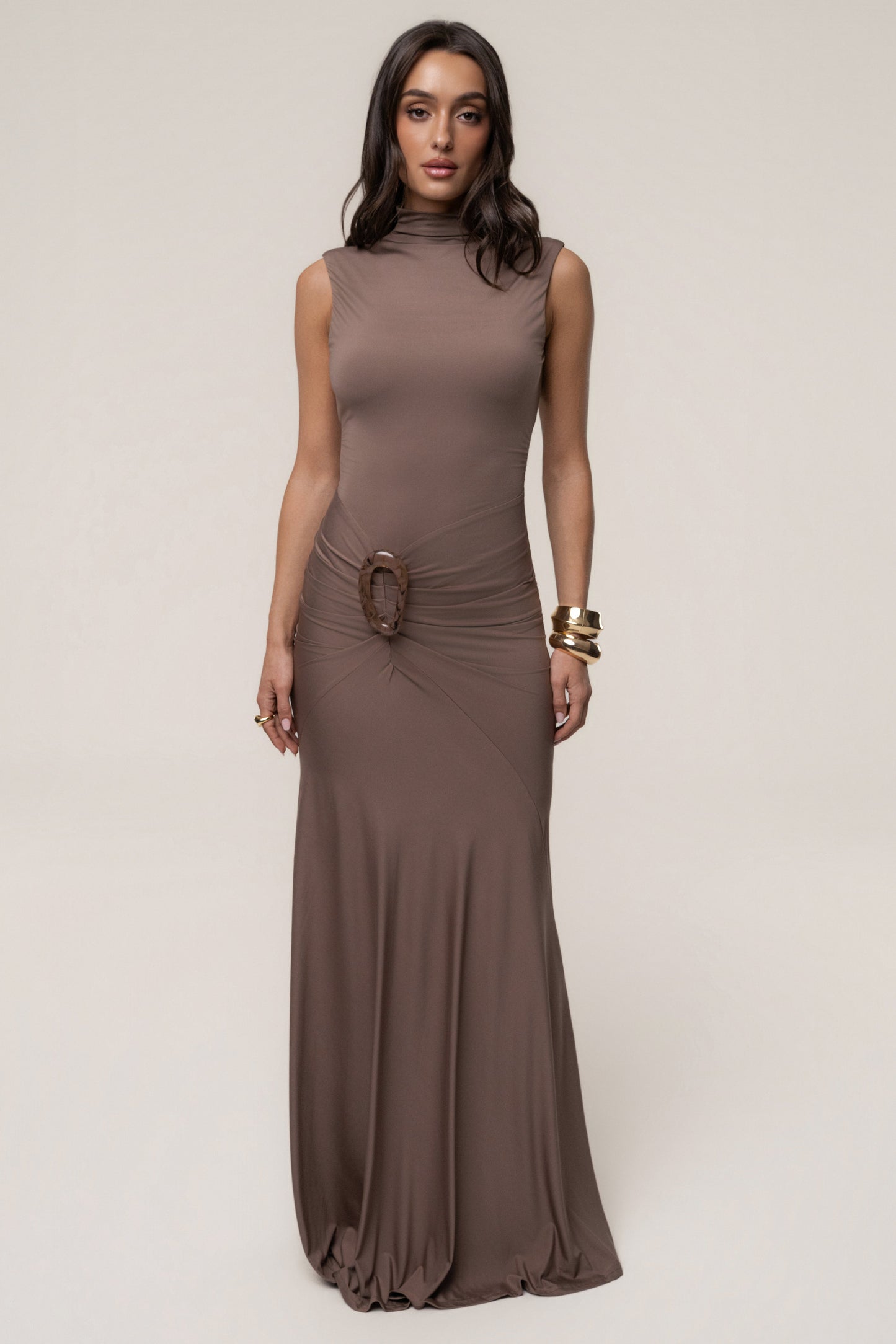 Mocha Kora Sleeveless Maxi Dress