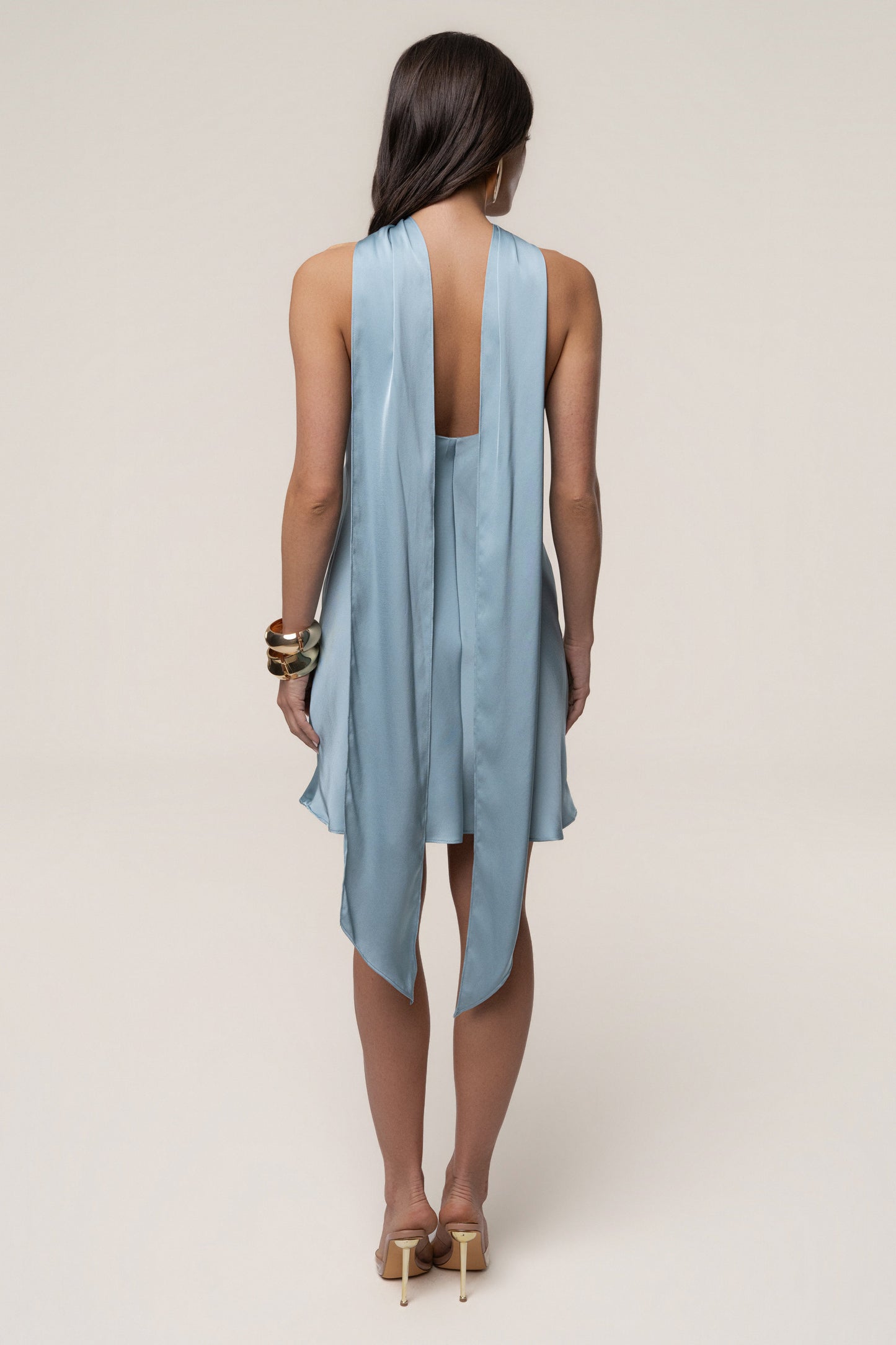 Blue Jasmine Drape Mini Dress