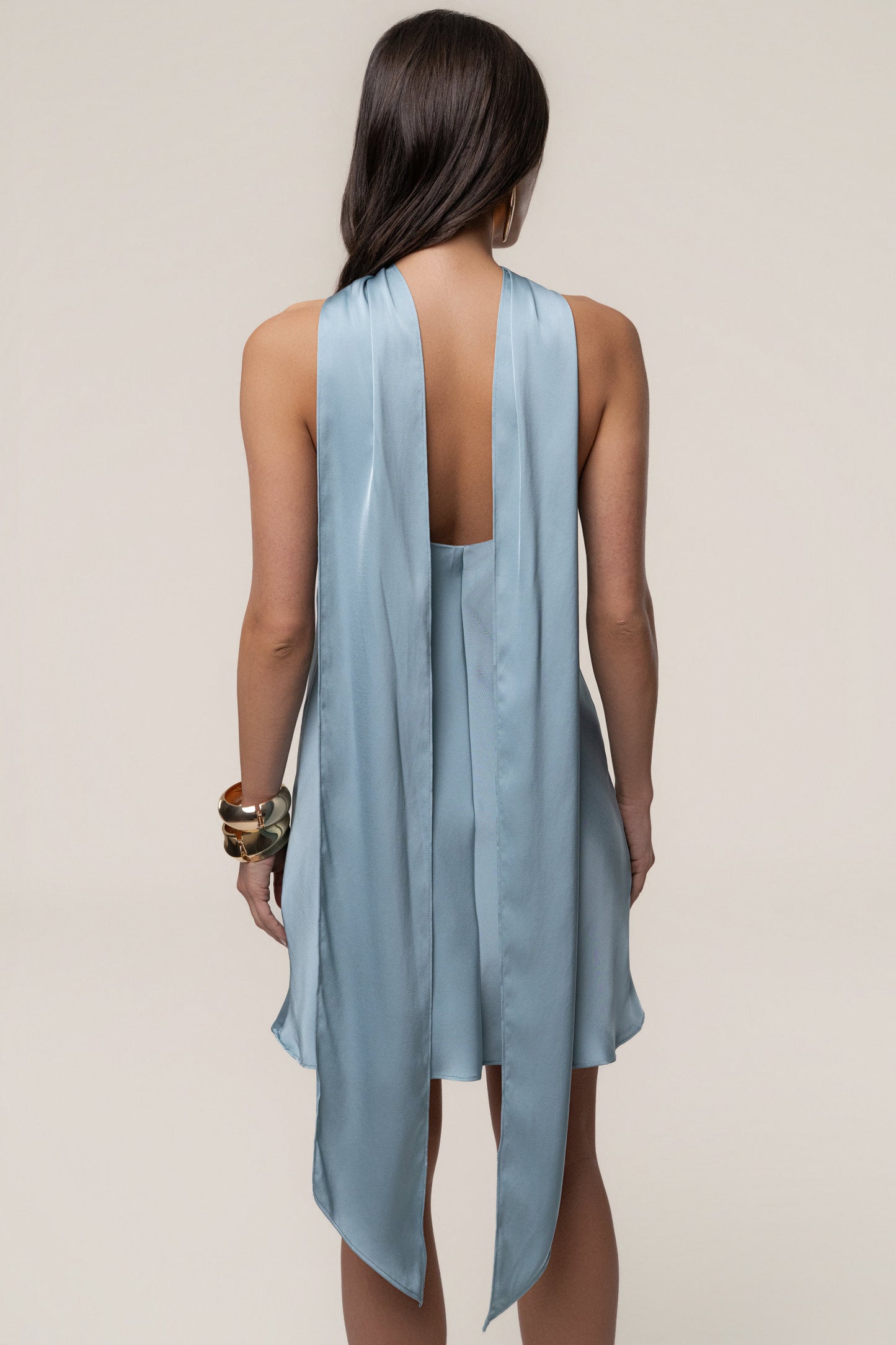 Blue Jasmine Drape Mini Dress