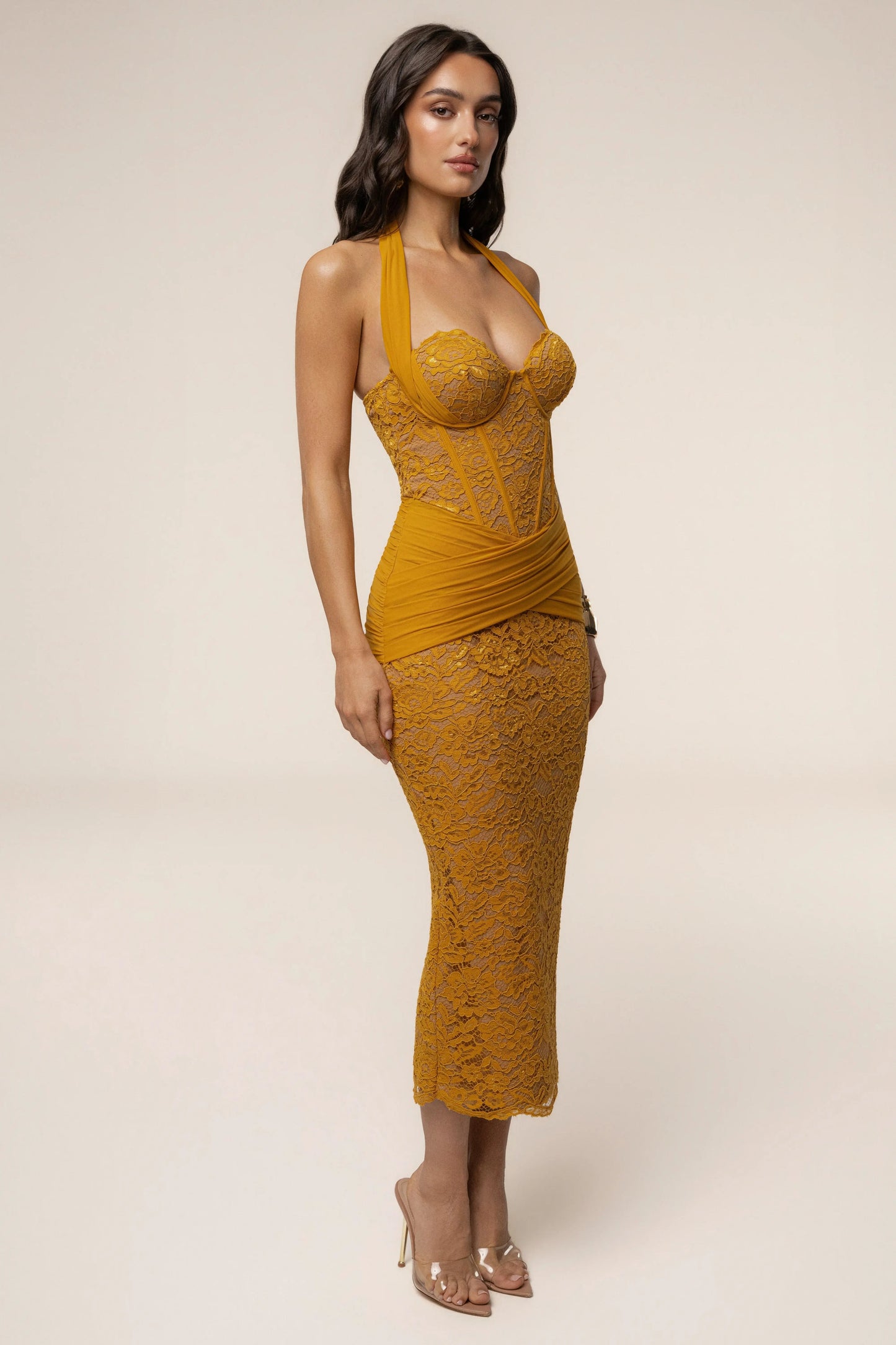 PRE-ORDER Yellow Royal Romance Halter Dress