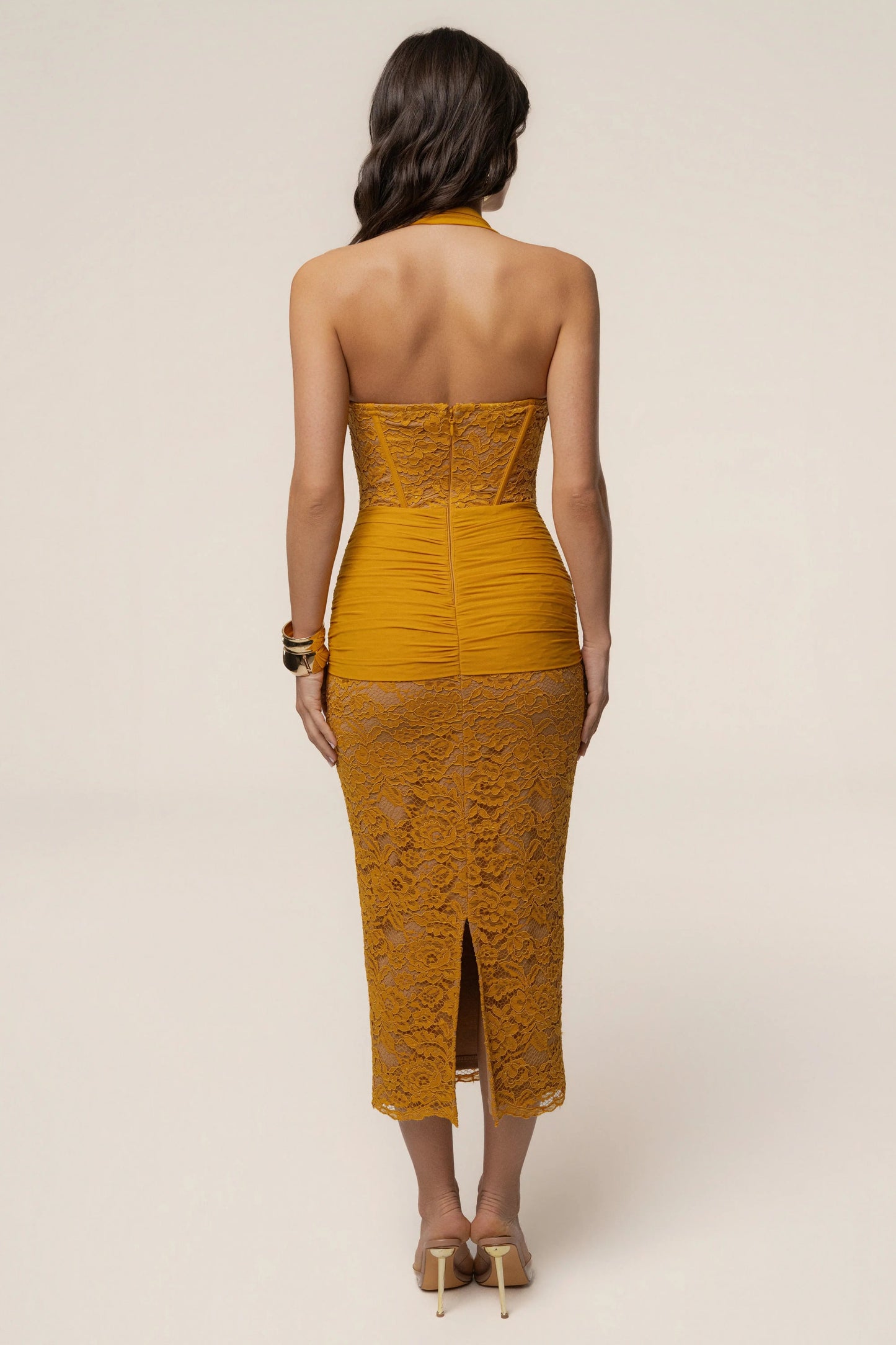 PRE-ORDER Yellow Royal Romance Halter Dress