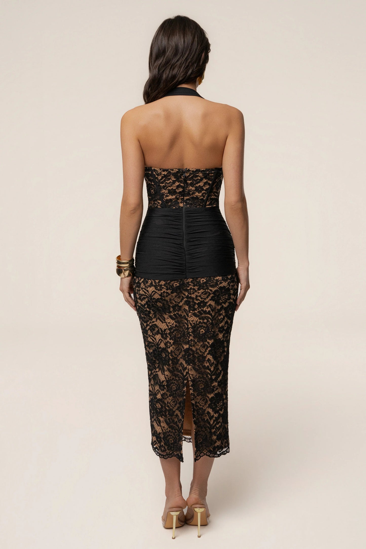 PRE-ORDER Black Royal Romance Halter Dress