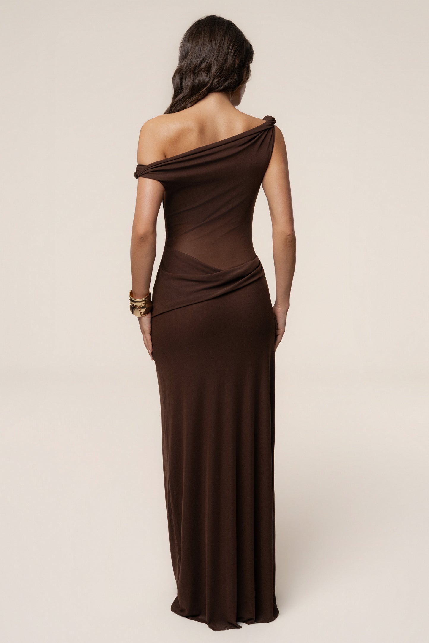 Brown Serenity Drape Gown