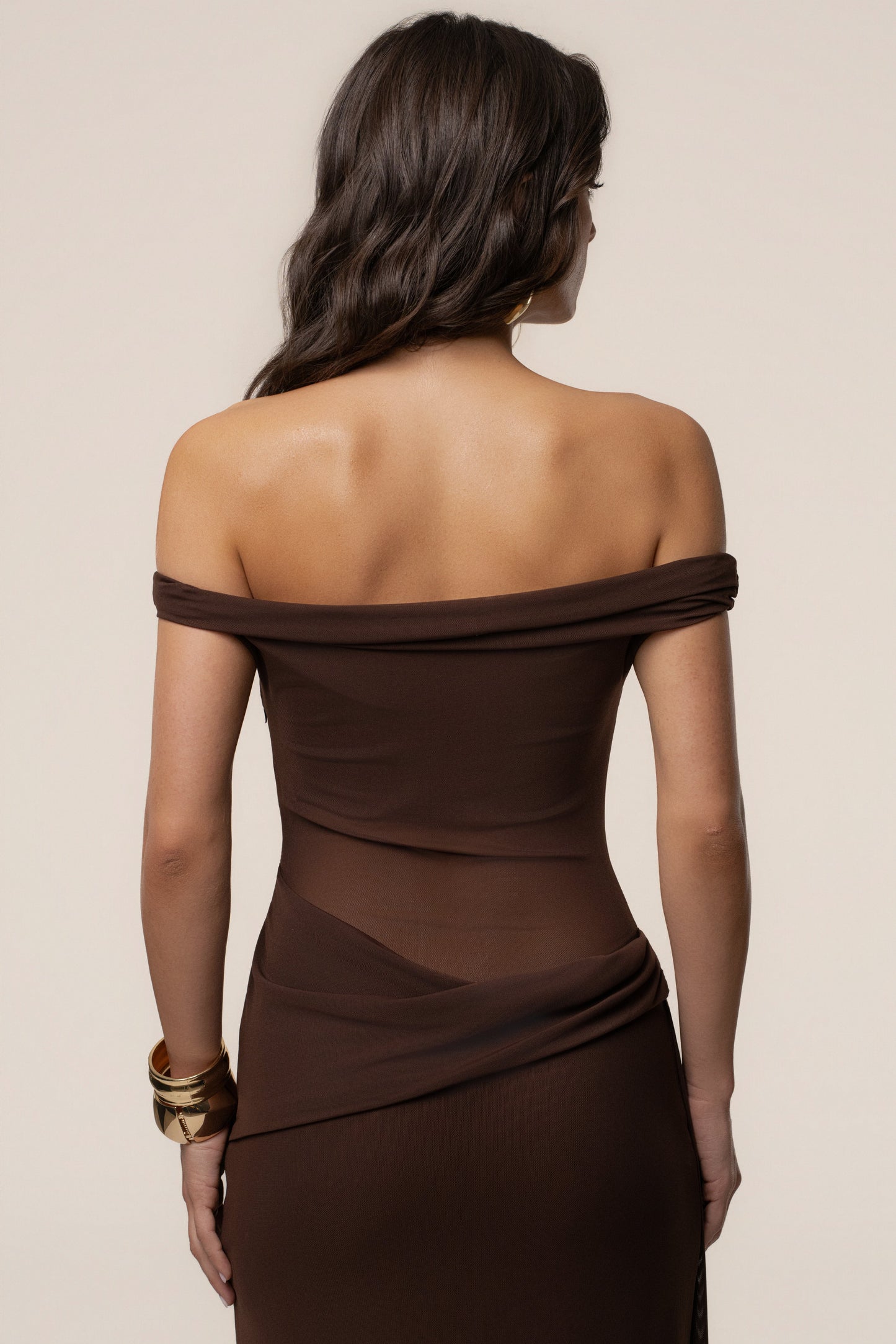 Brown Serenity Drape Gown
