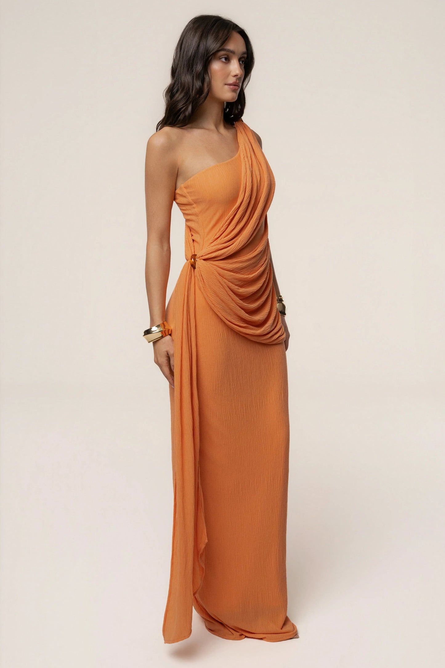 Coral Rich Mocha Wrap Dress