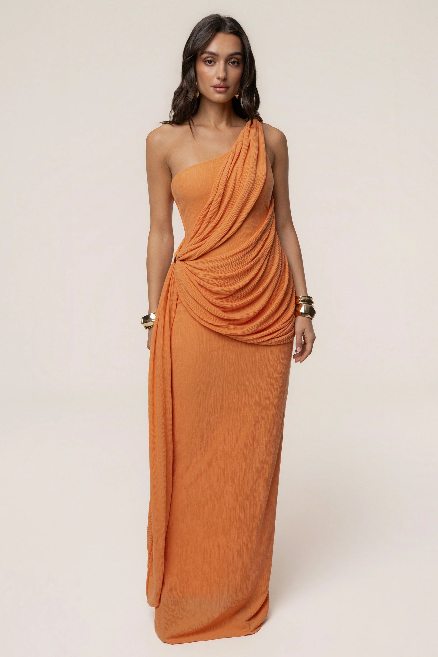 Coral Rich Mocha Wrap Dress