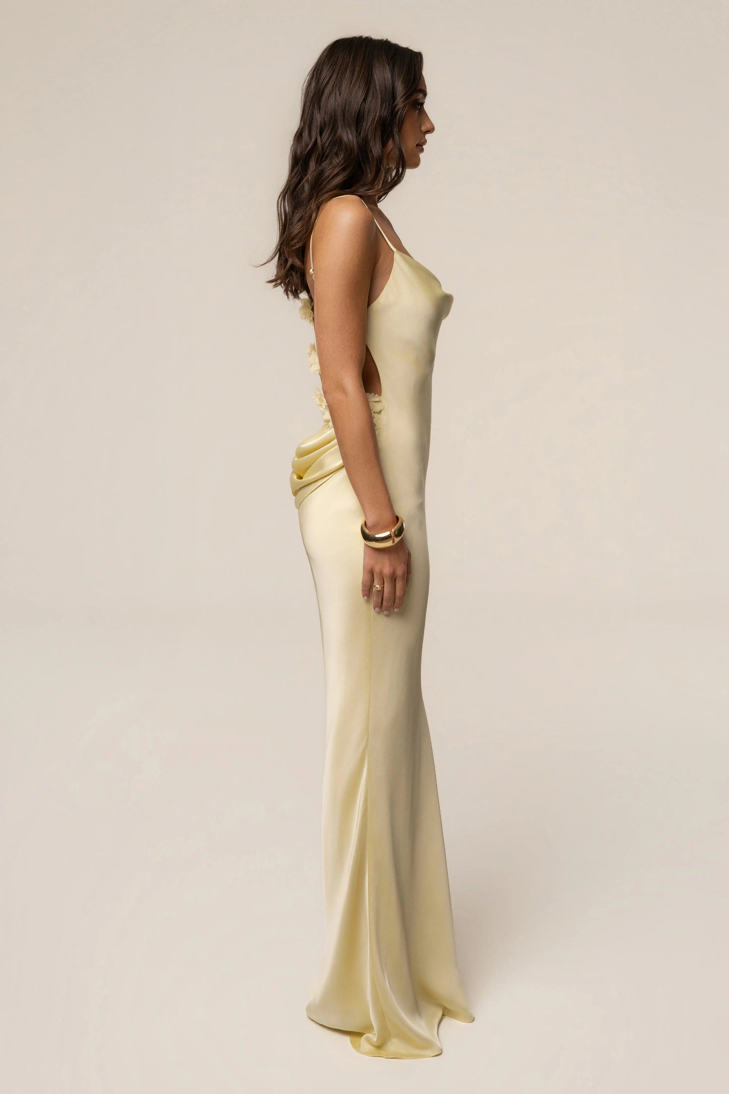 PRE-ORDER Yellow Down The Aisle Satin Gown