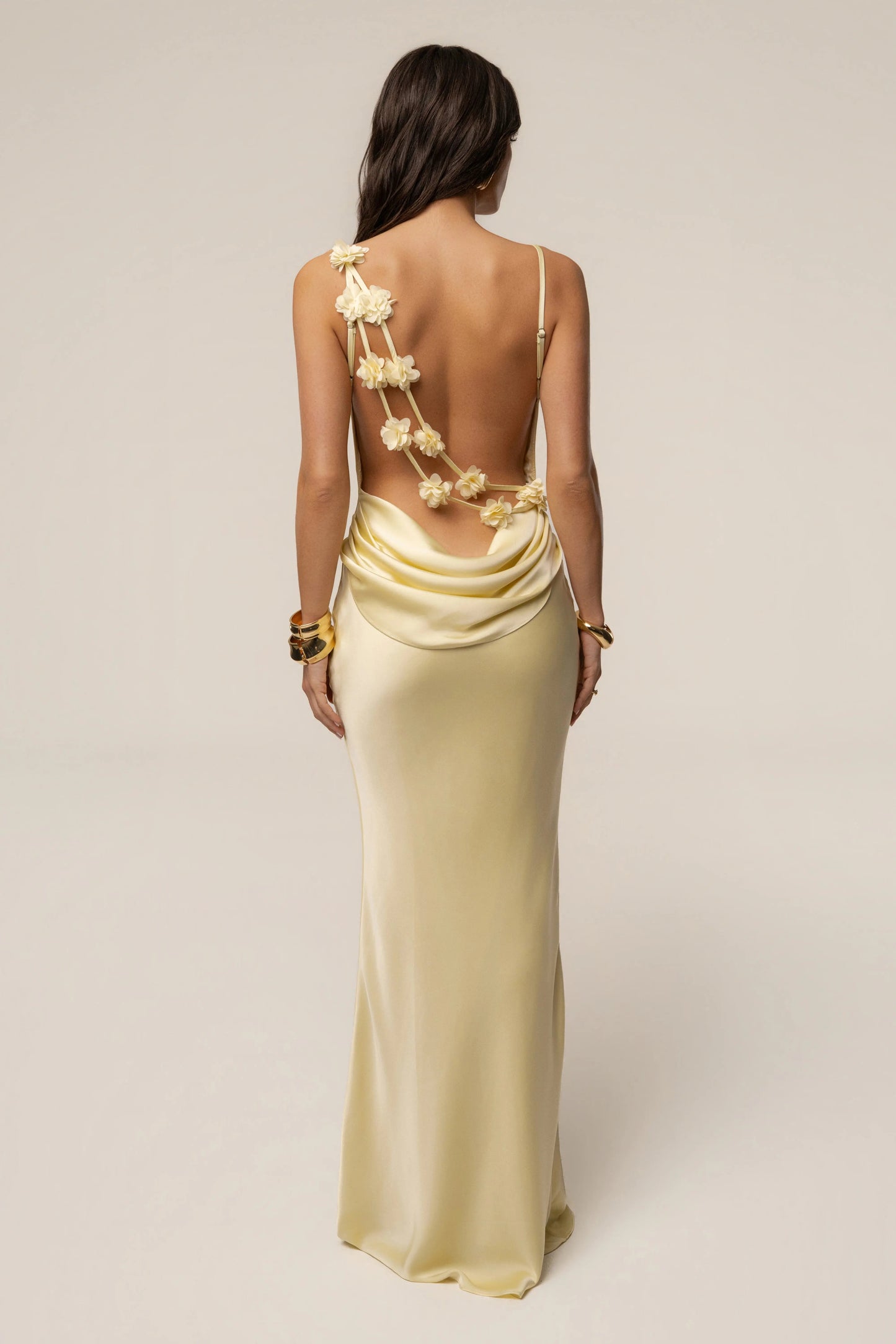 PRE-ORDER Yellow Down The Aisle Satin Gown