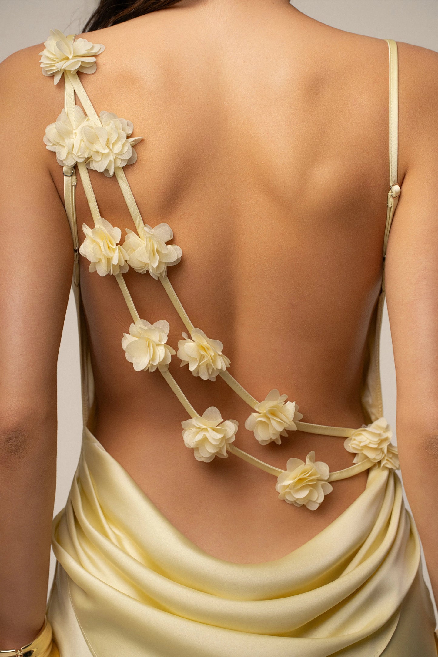 PRE-ORDER Yellow Down The Aisle Satin Gown