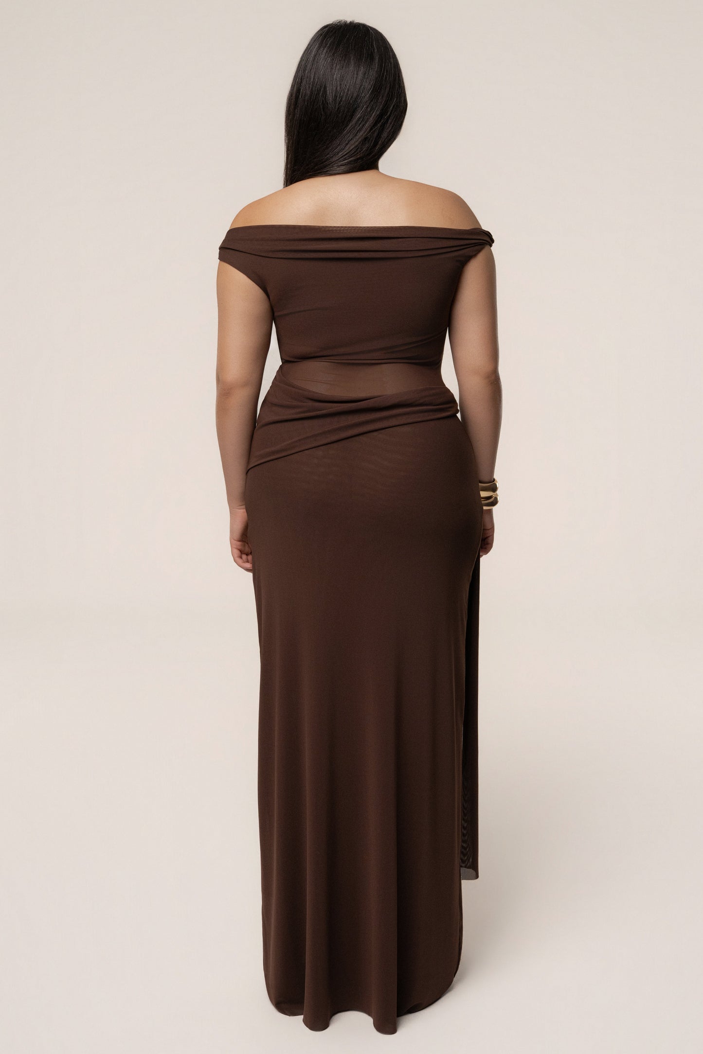 Brown Serenity Drape Gown