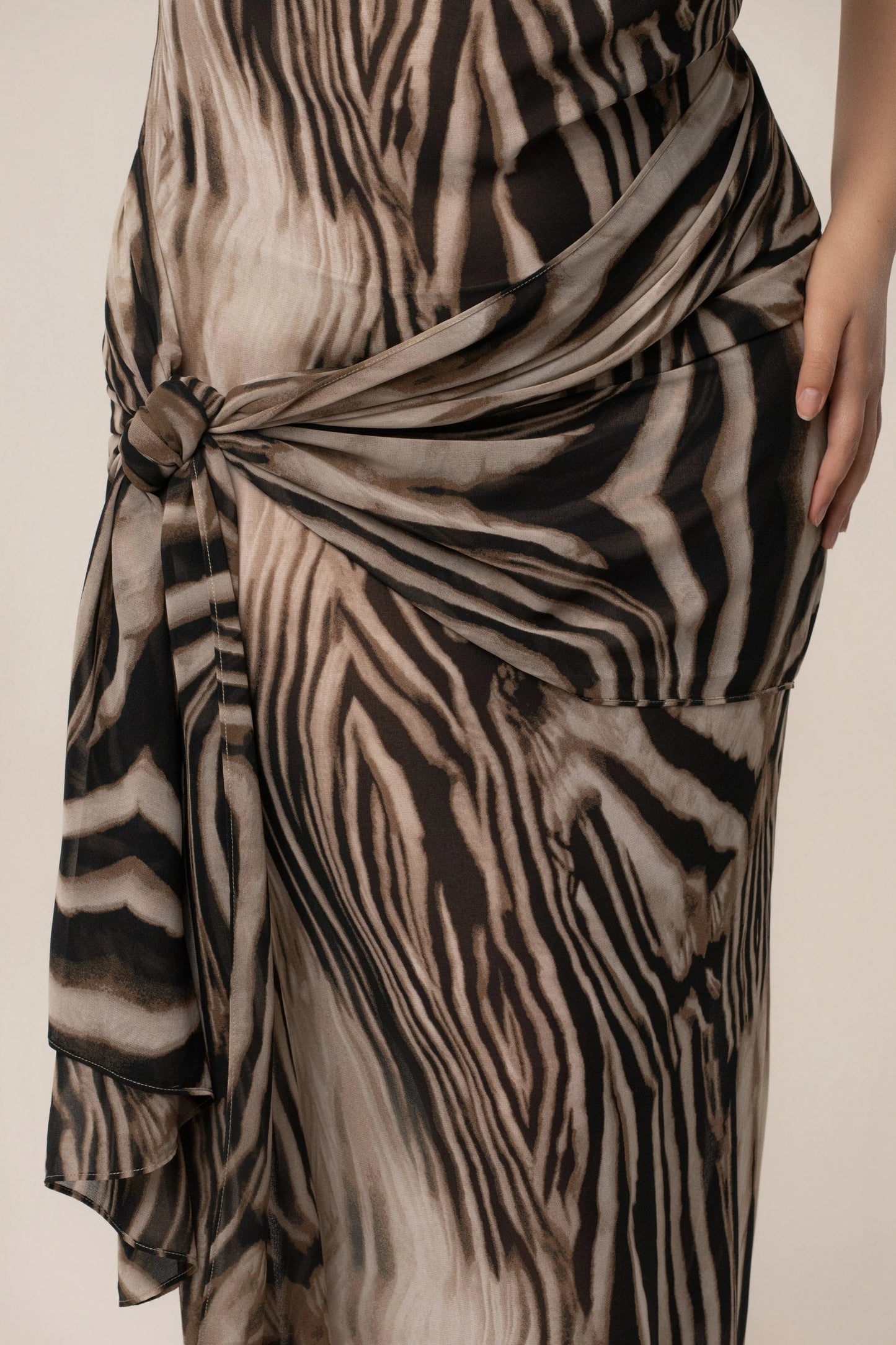 Brown Zebra Print Infinite Journey Maxi Dress