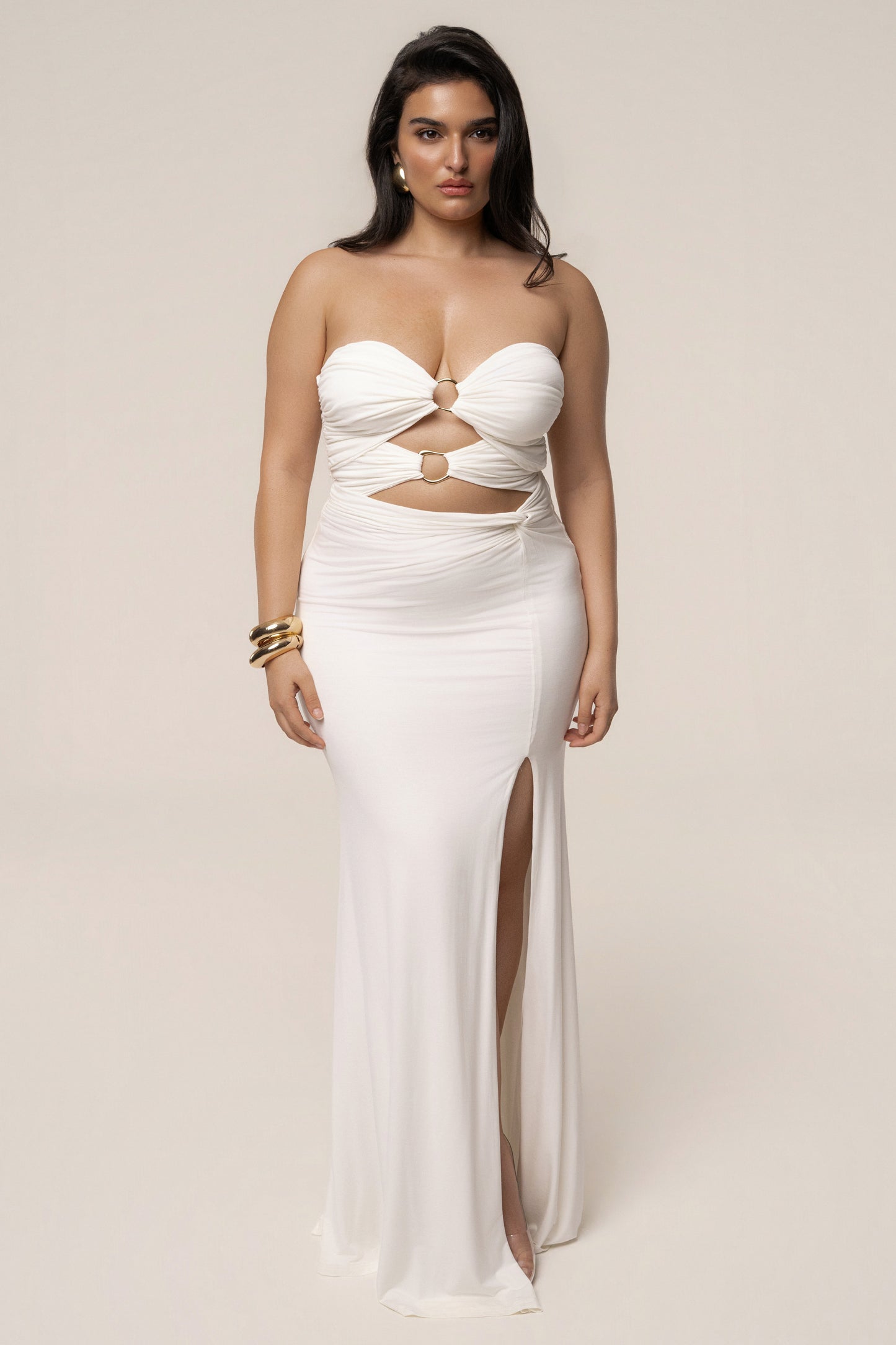 Ivory Athena Cutout Maxi Dress