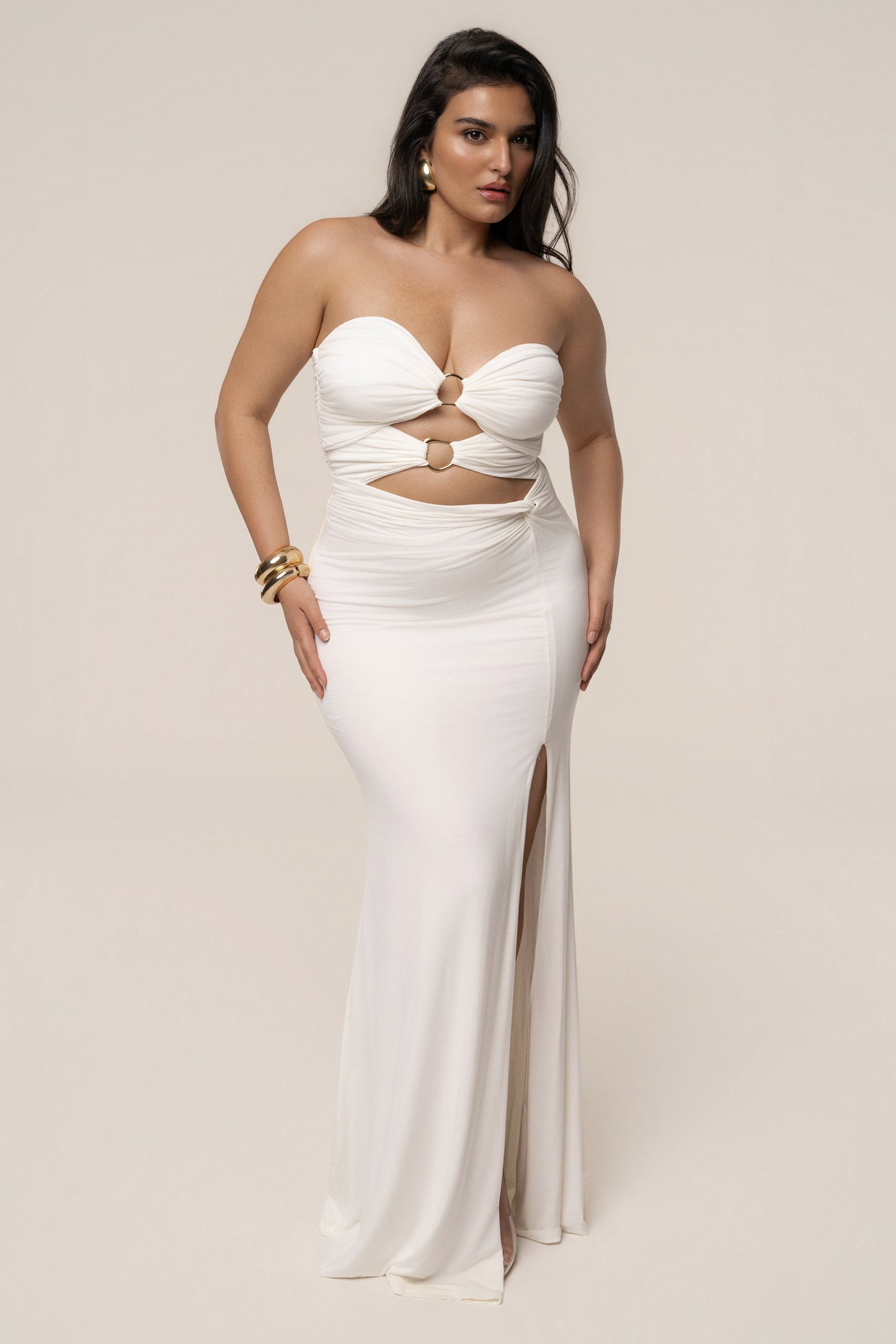 Ivory Athena Cutout Maxi Dress
