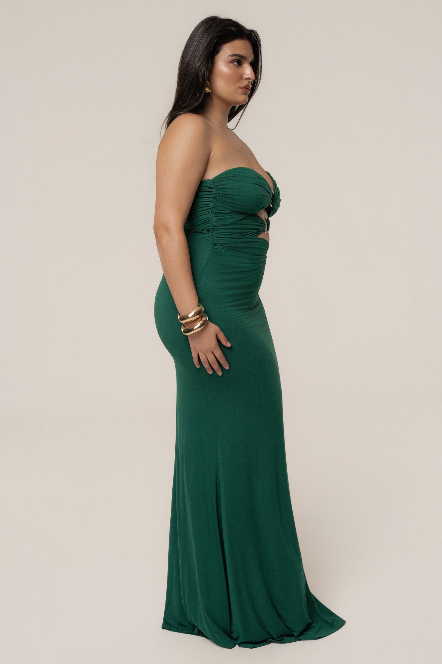 Green Athena Cutout Maxi Dress