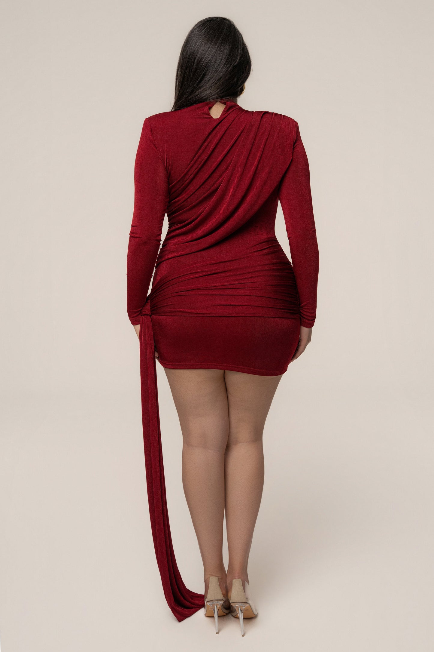 Berry Moments Draped Mini Dress