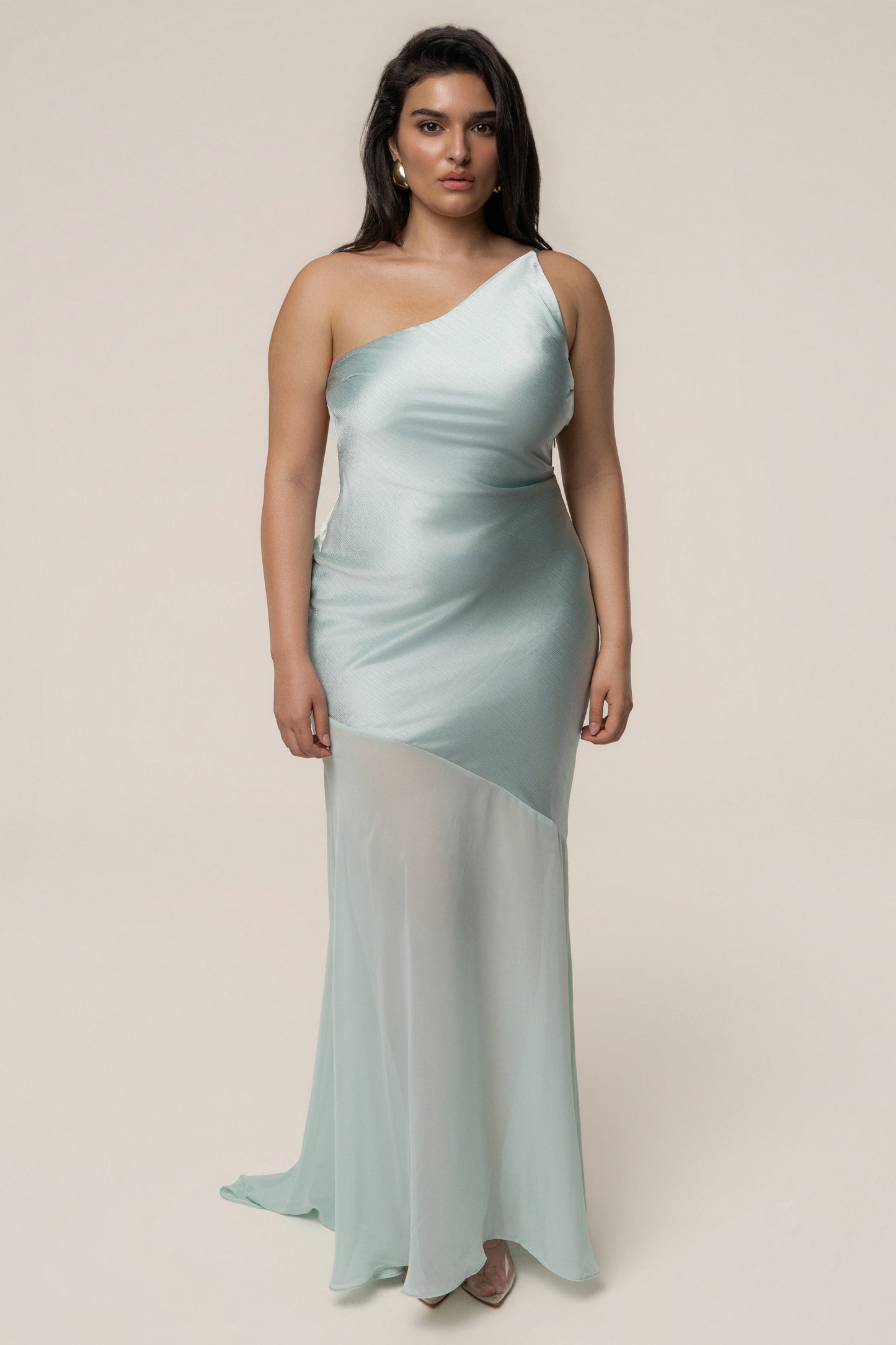Blue Olivia  One Shoulder Maxi Dress