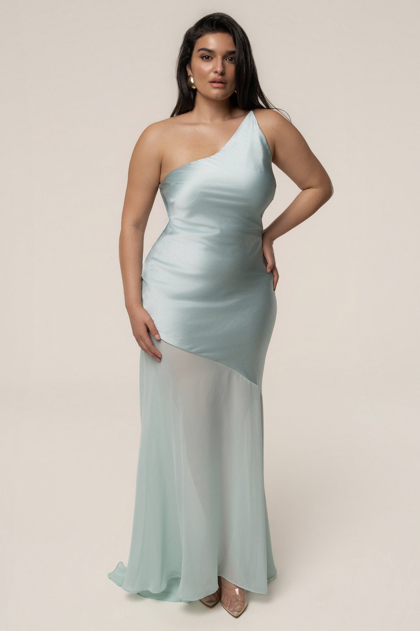 Blue Olivia  One Shoulder Maxi Dress