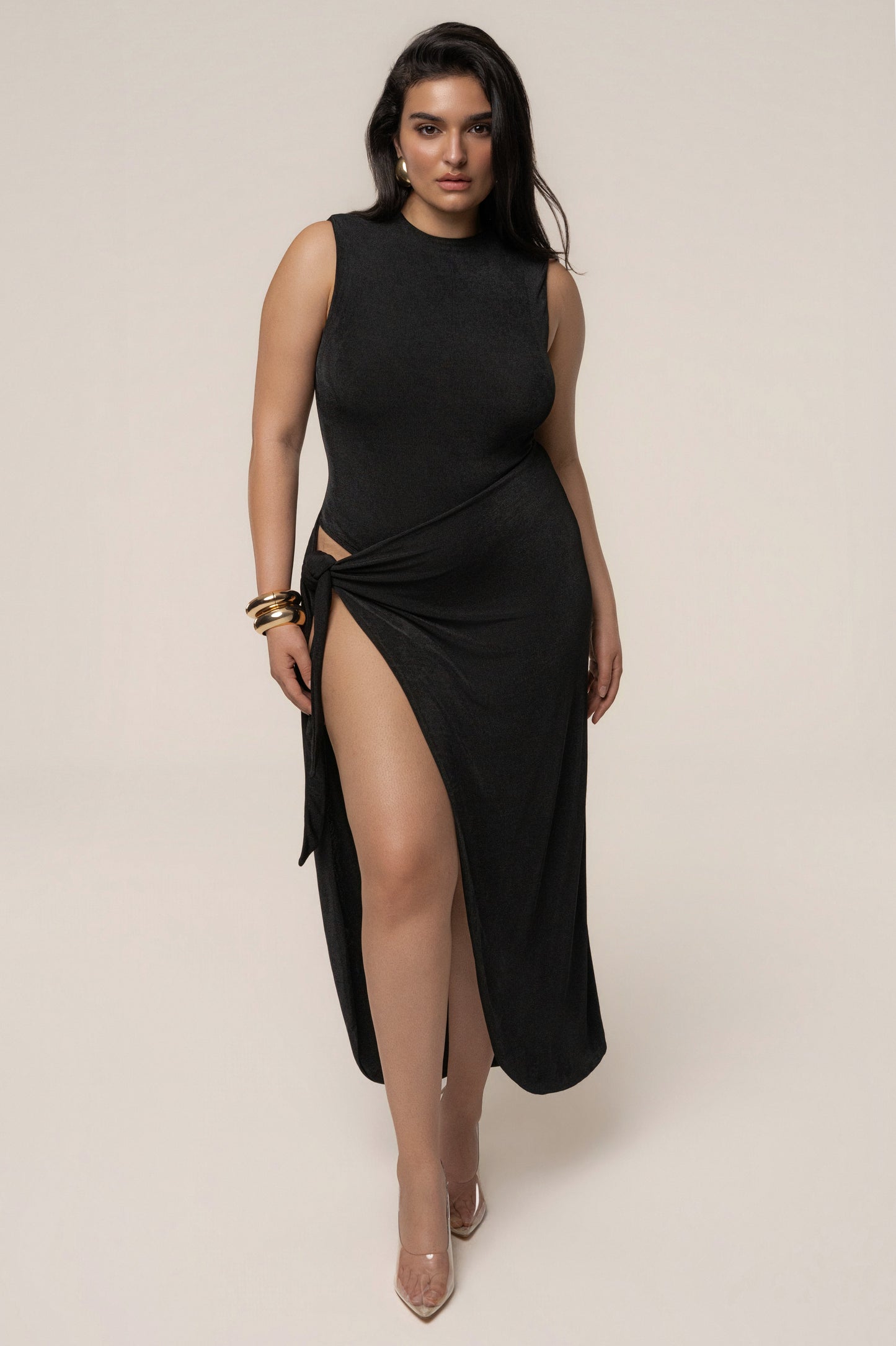 Black Aubree Midi Dress