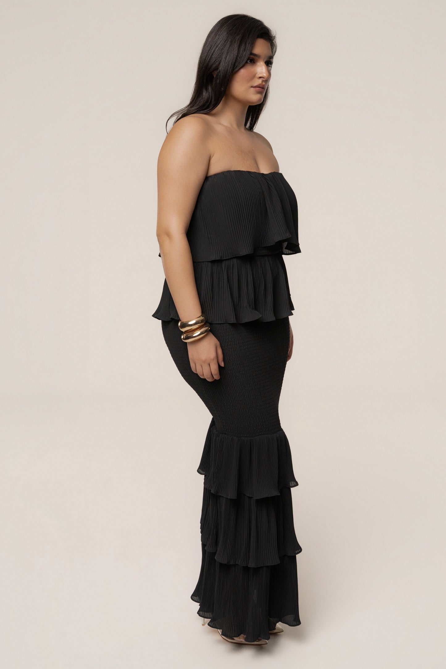 Black Casa Blanca Ruffle Dress