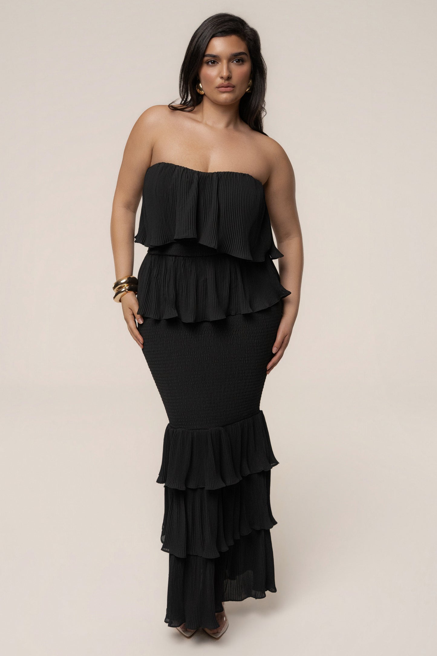 Black Casa Blanca Ruffle Dress