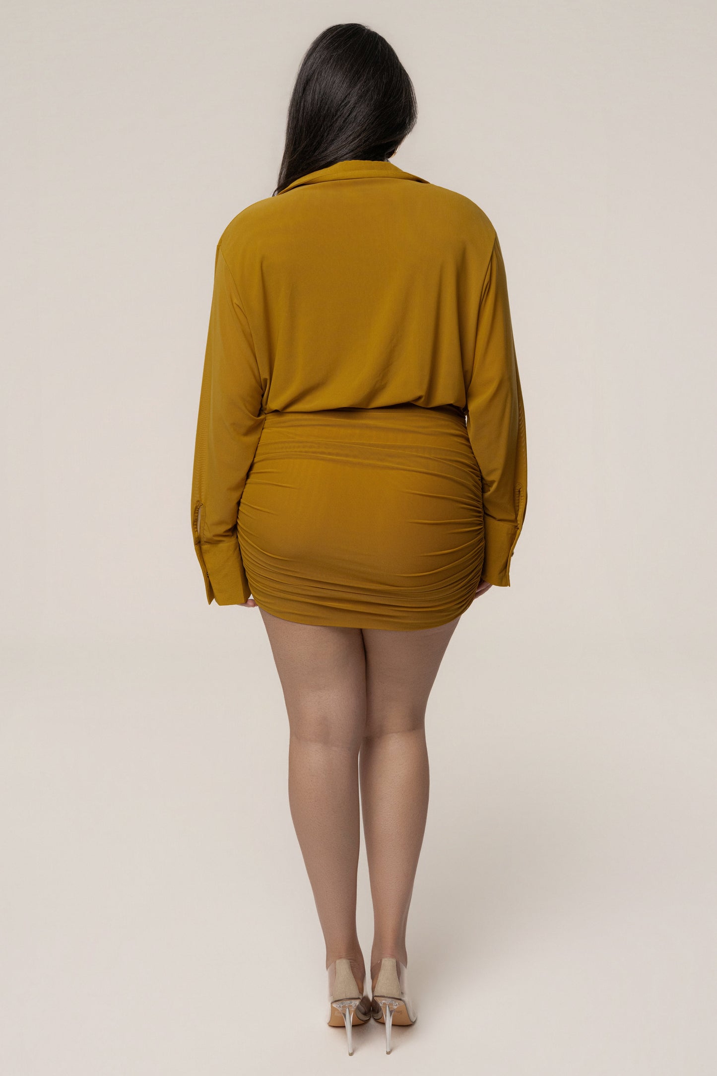 Lime Leah Plunge Mini Dress