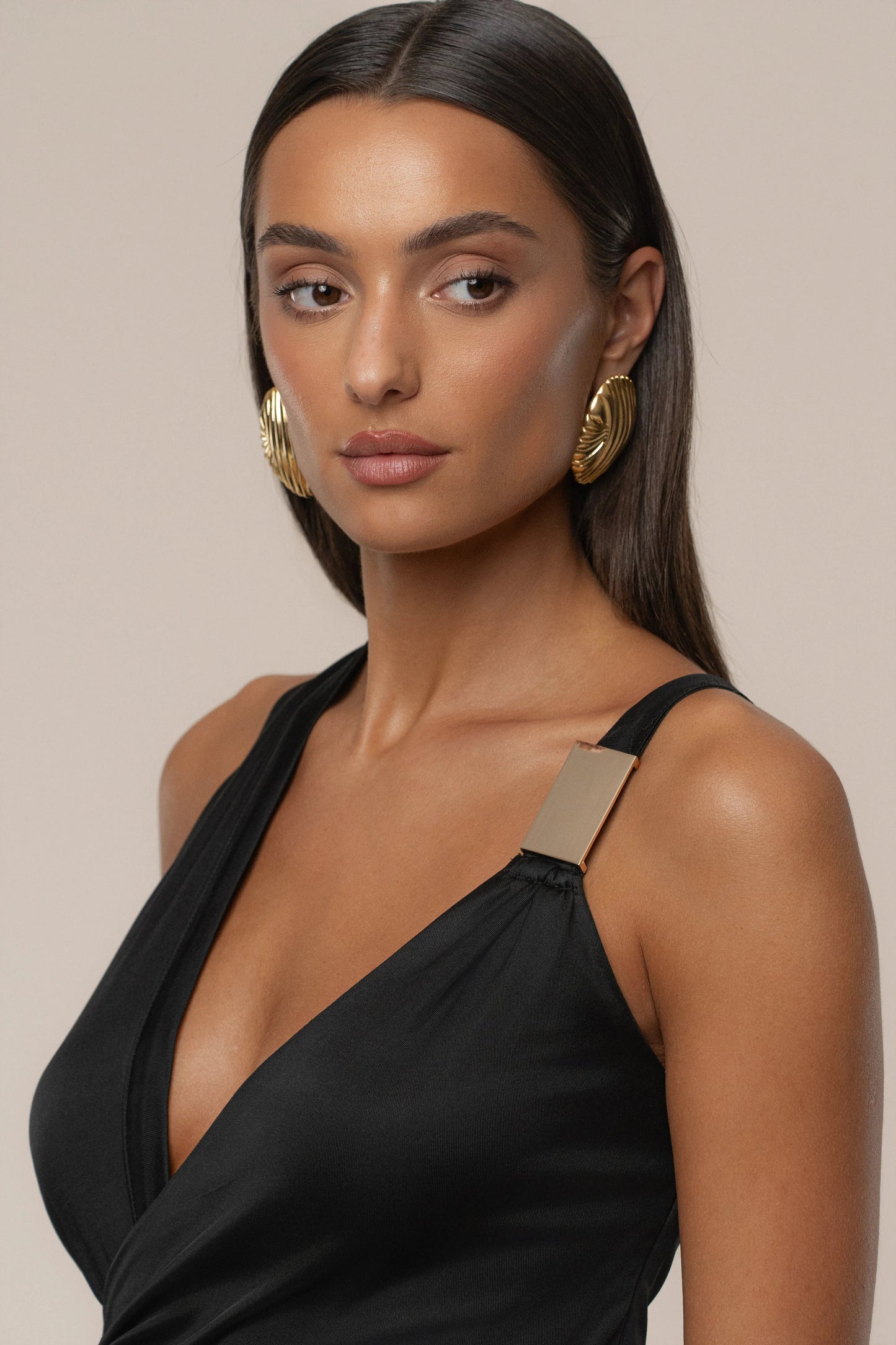 Black Anniversary Belted Wrap Dress